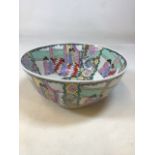 A large oriental Chinese decorative bowl W:31cm x H:15cm