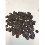 A large quantity of old pennies and halfpennies mainly Victorian