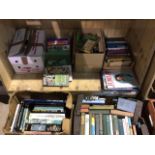 A very large quantity of books in multiple boxes including, wildlife, birds, sporting, trains,