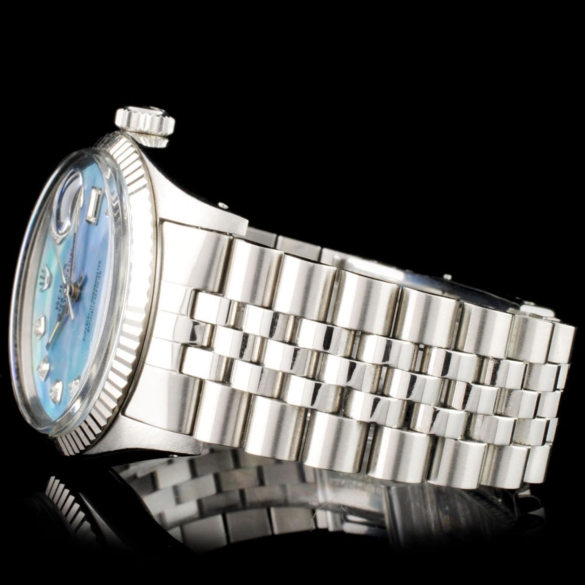 Rolex DateJust SS Diamond Wristwatch - Image 4 of 7