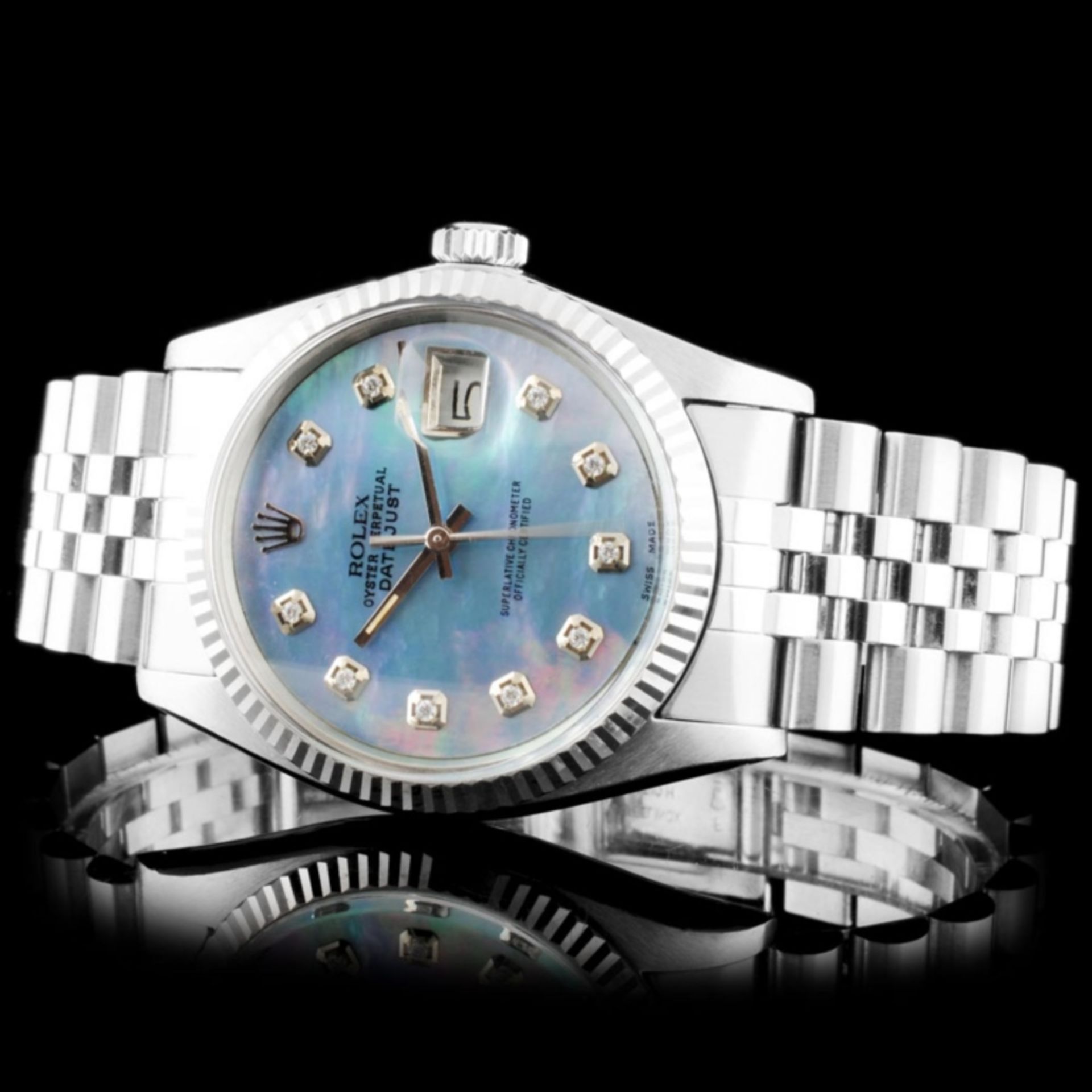 Rolex DateJust SS Diamond Wristwatch - Image 2 of 7