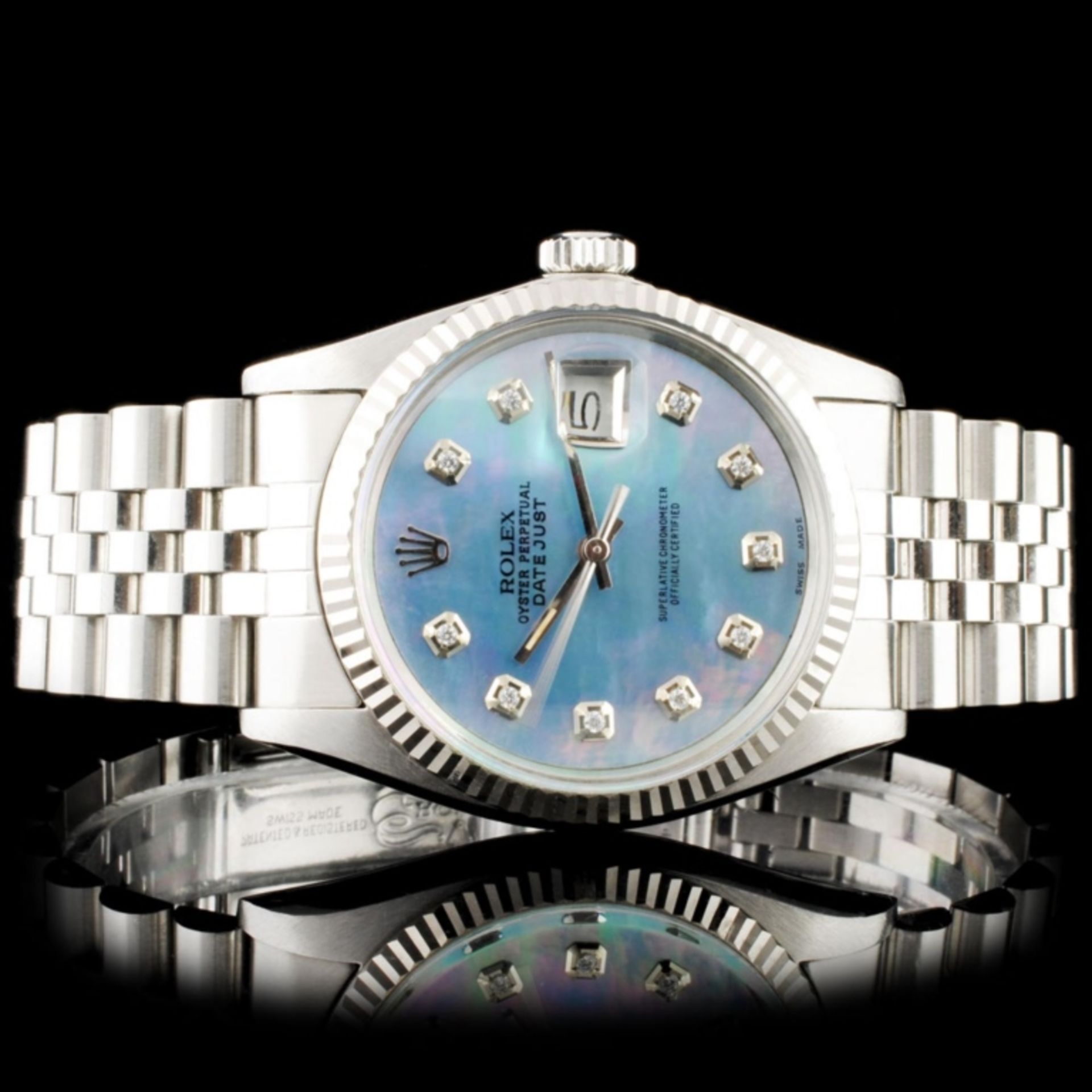 Rolex DateJust SS Diamond Wristwatch - Image 3 of 7