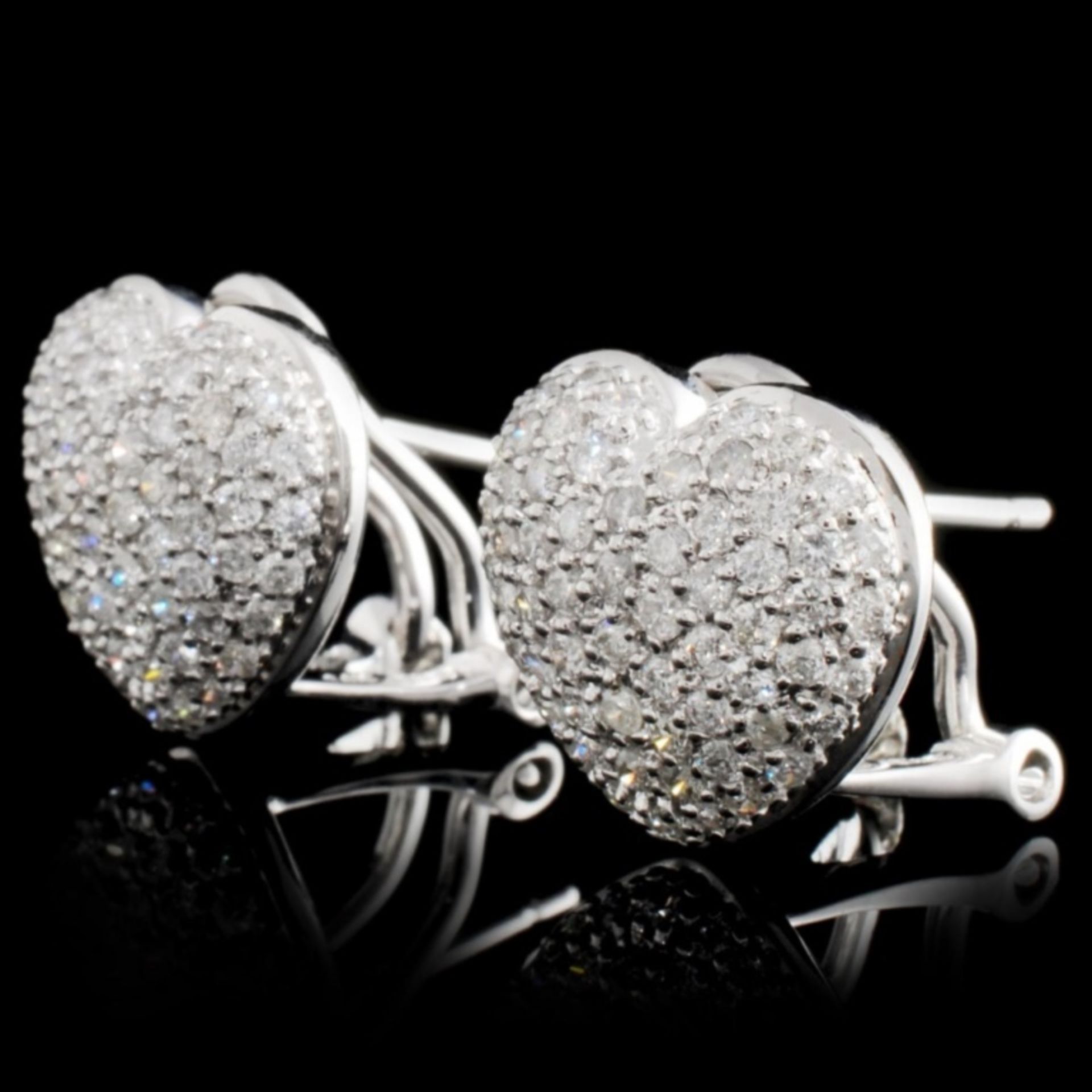 14K White Gold 1.04ctw Diamond Earrings - Image 2 of 3