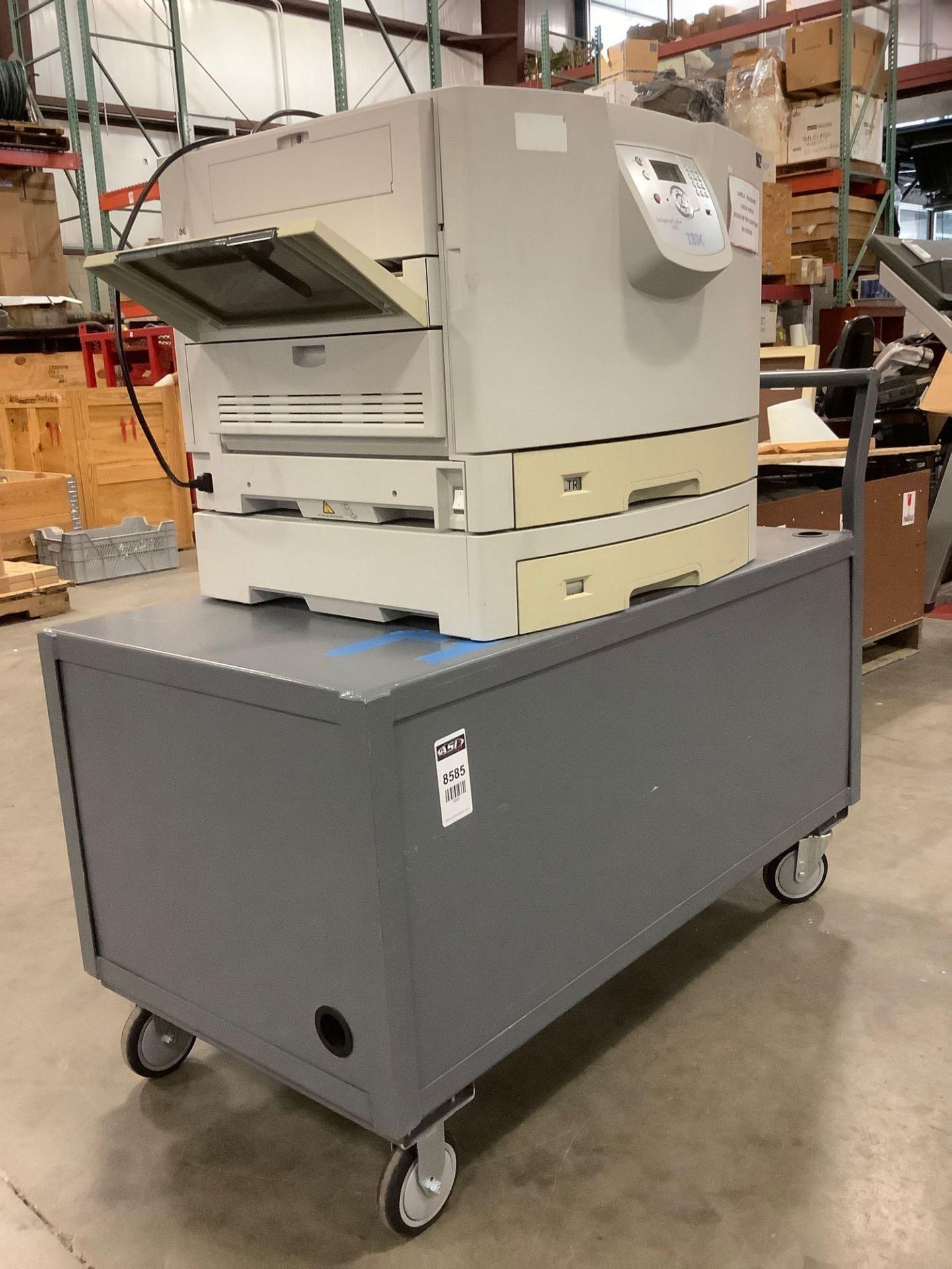 IBM INFORPRINT COLOR 1567 PRINTER TYPE 4935 ON ROLLING CART STAND - Image 5 of 18
