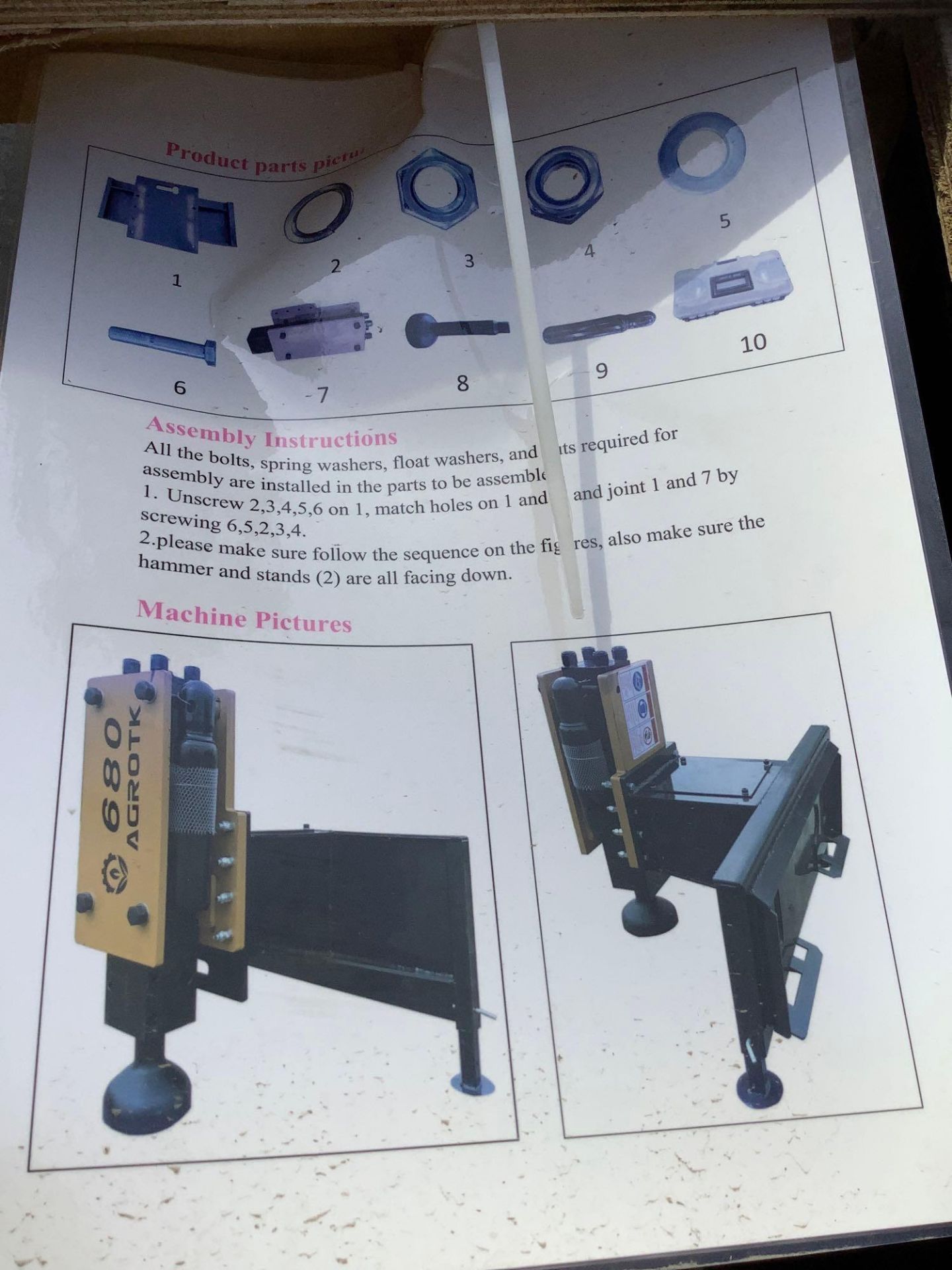 UNUSED 2022 AGROTK HYDRAULIC POST DRIVER/HAMMER ATTACHMENT MODEL PD680-PZ - Image 7 of 8