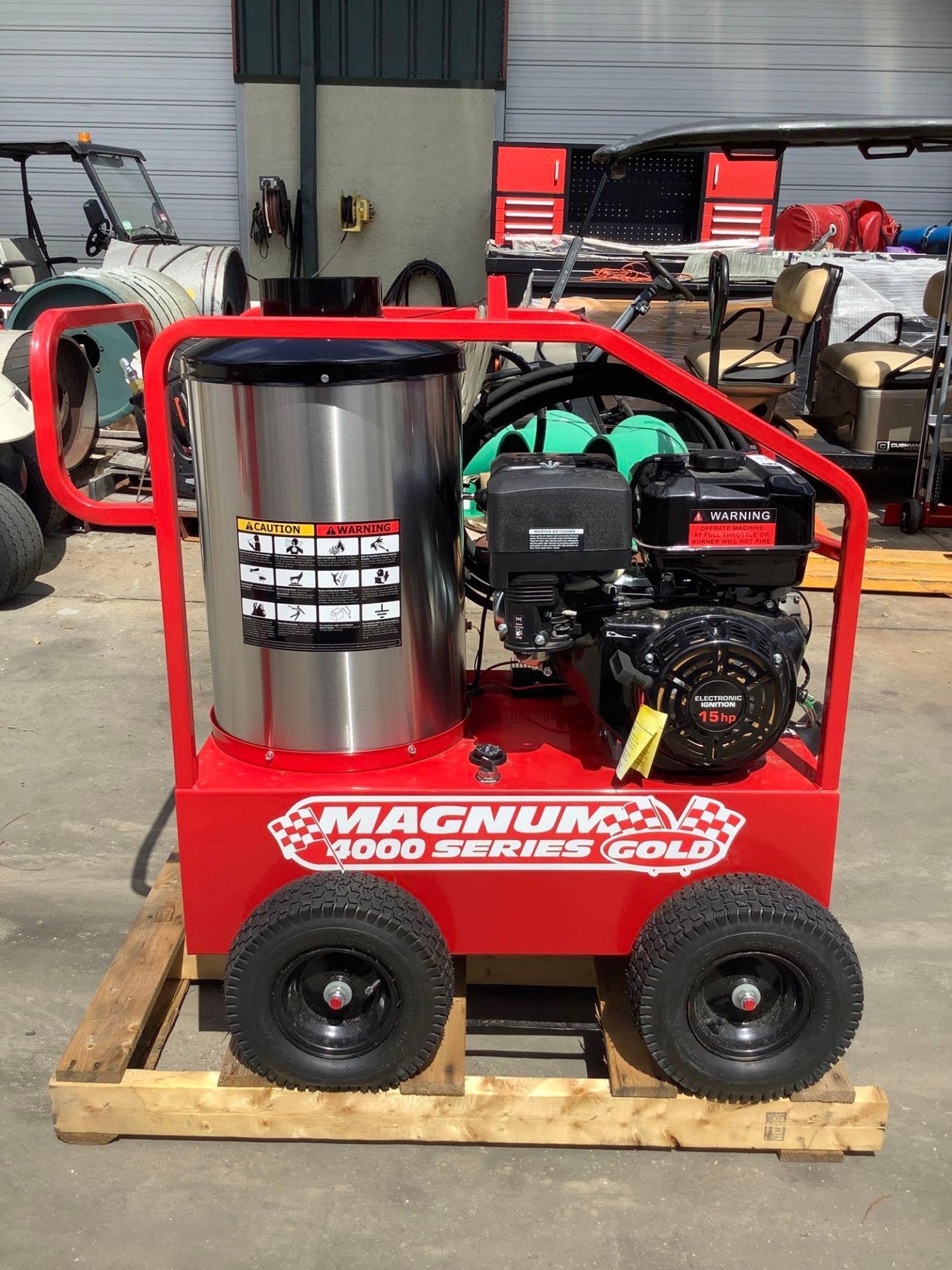 UNUSED 2022 MAGNUM 4000 SERIES GOLD HOT WATER PRESSURE WASHER,DIESEL GAS POWER, ELECTRIC START, APPR - Image 9 of 15