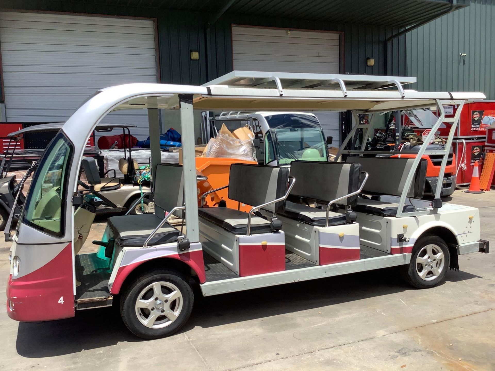 2015 STAR EV SHUTTLE CART MODEL STAR-BN72-11-AC-ADS, ELECTRIC, SOLA PANEL ATTACHED, DOME LIGHTS & SP - Image 12 of 28