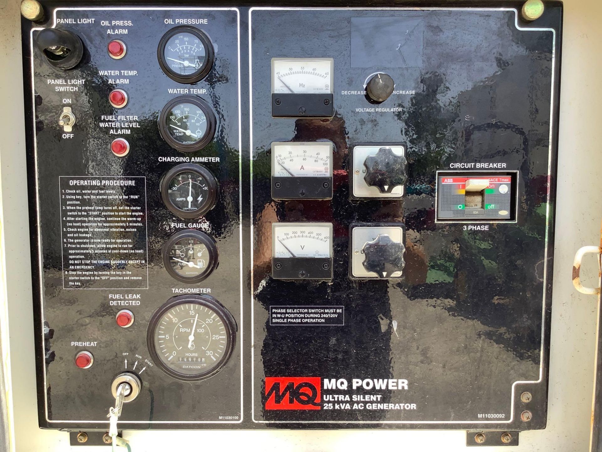 MULTIQUIP 25 WHISPERWATT ULTRA SILENT AC GENERATOR MODEL DCA-25USI2, DIESEL, ISUZU ENGINE - Image 8 of 26