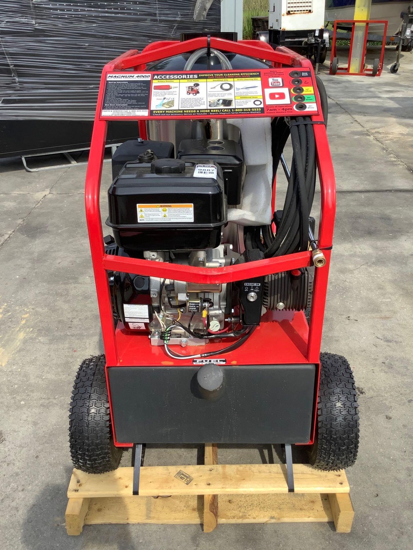 UNUSED 2022 MAGNUM 4000 SERIES GOLD HOT WATER PRESSURE WASHER,DIESEL GAS POWER, ELECTRIC START, APPR - Image 10 of 15