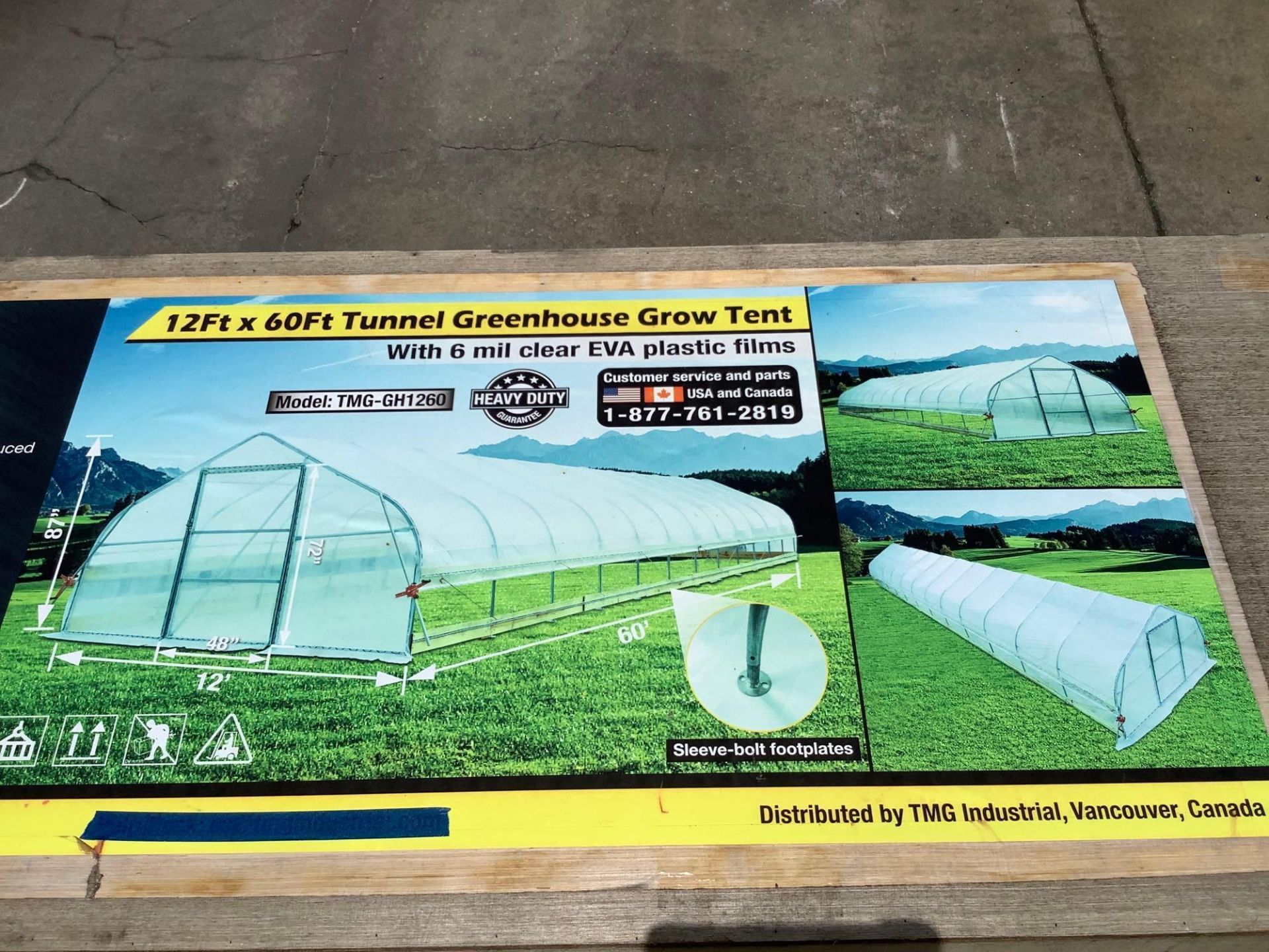 TMG INDUSTRIAL TUNNEL GREENHOUSE GROWS TENT MODEL TGM-GH1260 WITH 6 MIL CLEAR EVA PLASTIC FILMS, TUN - Image 9 of 9