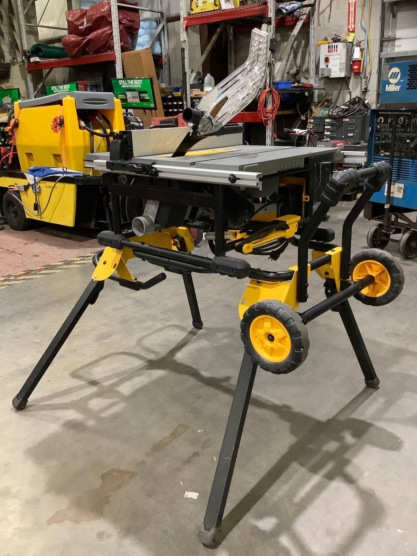 DEWALT PORTABLE TABLE SAW TYPE 3 MODEL DWE7491, ELECTRIC, APPROX BLADE 10”, APPROX 4800 RPM, RUNS AN - Image 5 of 12