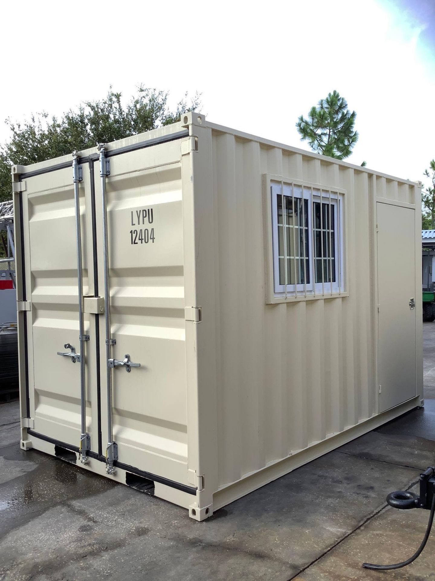 12' OFFICE / STORAGE CONTAINER, FORK POCKETS WITH SIDE DOOR ENTRANCE & SIDE WINDOW , APPROX 99'' T x - Image 2 of 11