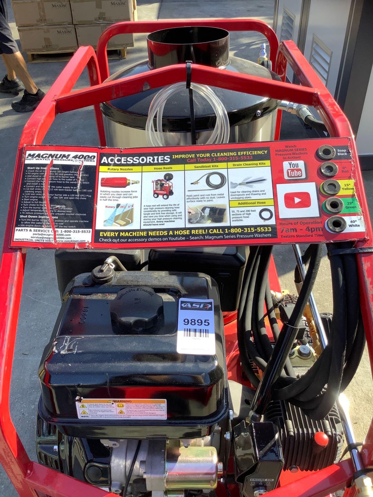 UNUSED 2022 MAGNUM 4000 SERIES GOLD HOT WATER PRESSURE WASHER,DIESEL GAS POWER, ELECTRIC START, APPR - Image 11 of 15