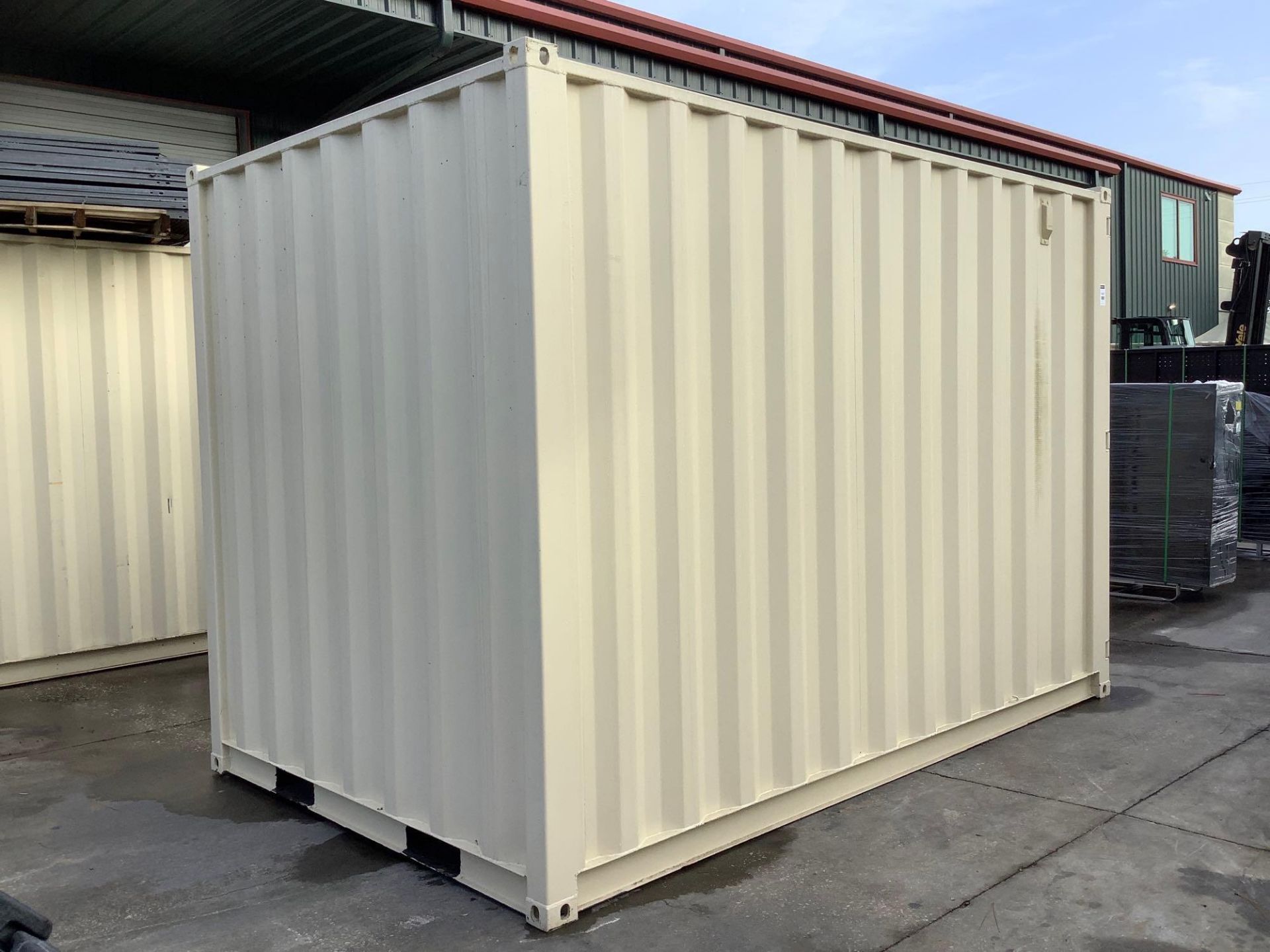 12' OFFICE / STORAGE CONTAINER, FORK POCKETS WITH SIDE DOOR ENTRANCE & SIDE WINDOW , APPROX 99'' T x - Image 7 of 11