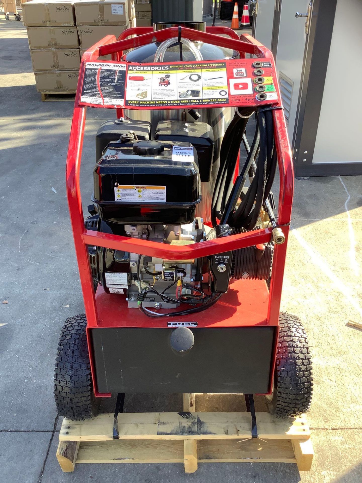 UNUSED 2022 MAGNUM 4000 SERIES GOLD HOT WATER PRESSURE WASHER,DIESEL GAS POWER, ELECTRIC START, APPR - Image 10 of 15