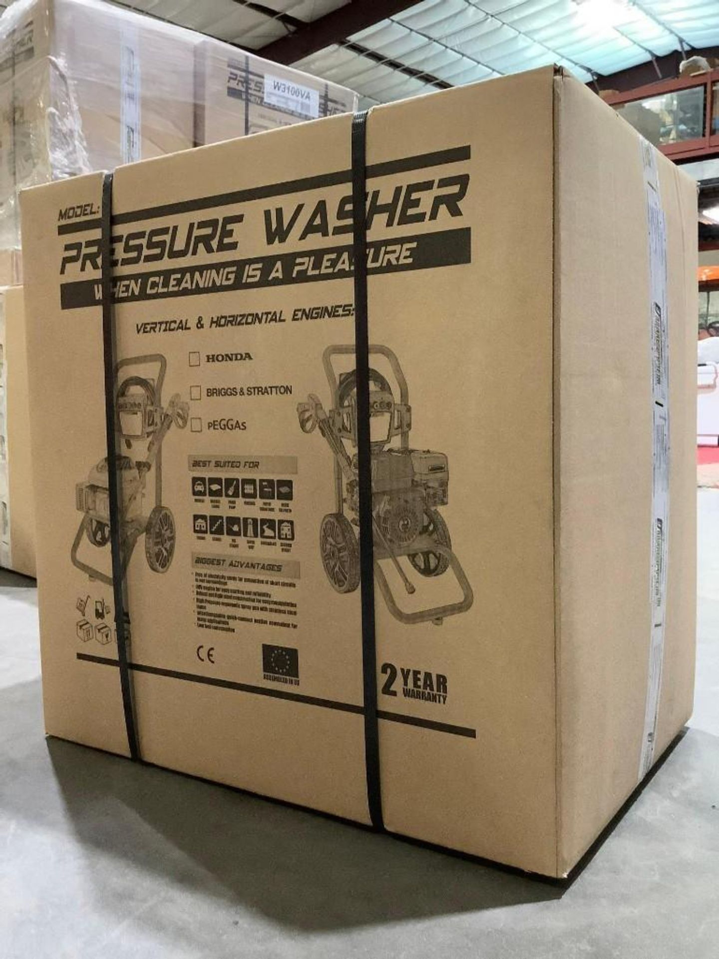 UNUSED WASPPER PRESSURE WASHER MODEL W3100VA, GAS POWERED, APPROX 3100PSI, APPROX 2.9 GPM, APPROX 6,