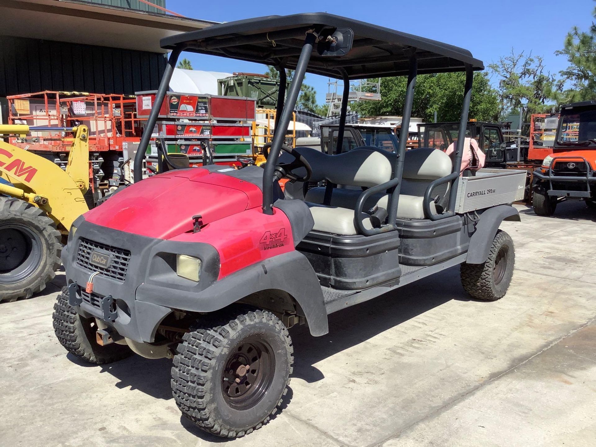 CLUB CAR CARYALL 295SE 4x4 INTELLITRAK GOLF CART, GAS POWERED , MANUAL DUMP BED, HITCH IN FRONT & BA