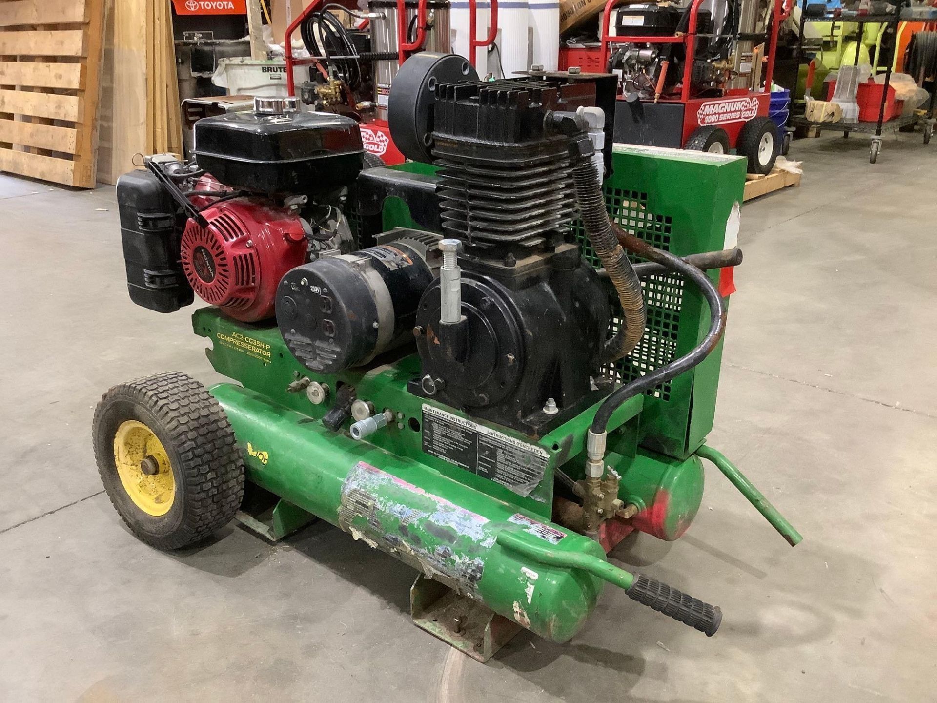 JOHN DEERE COMPRESSERATOR MODEL AG2-PH13-08J1, GAS POWERED, HONDA GX270 MOTOR - Image 7 of 11