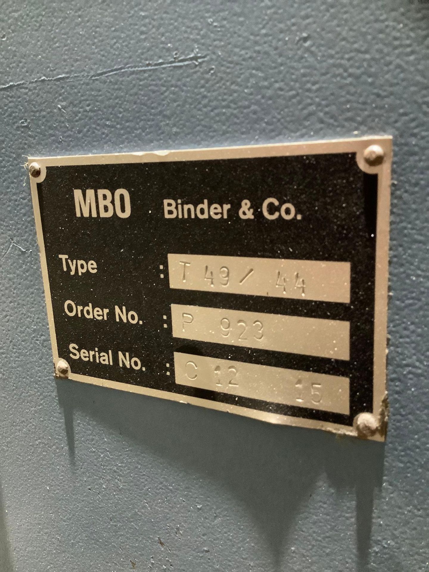 MBO BINDER & CO FOLDING MACHINE MODEL T49/44, RUNS & OPERATES PER SELLER - Image 7 of 8