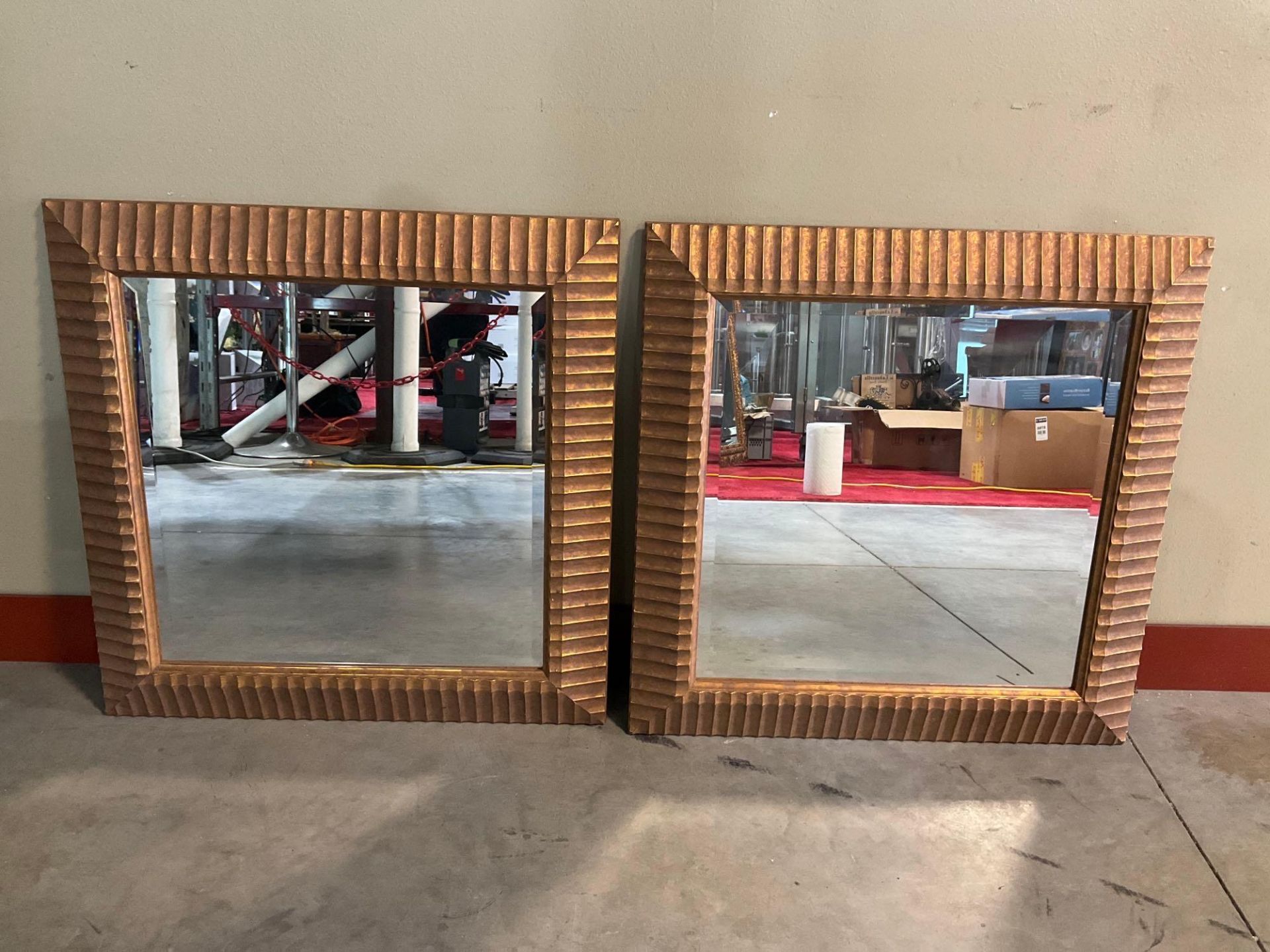 ( 2 ) HANGING MIRROR, BOTH APPROX 28” x 28” - Image 2 of 4