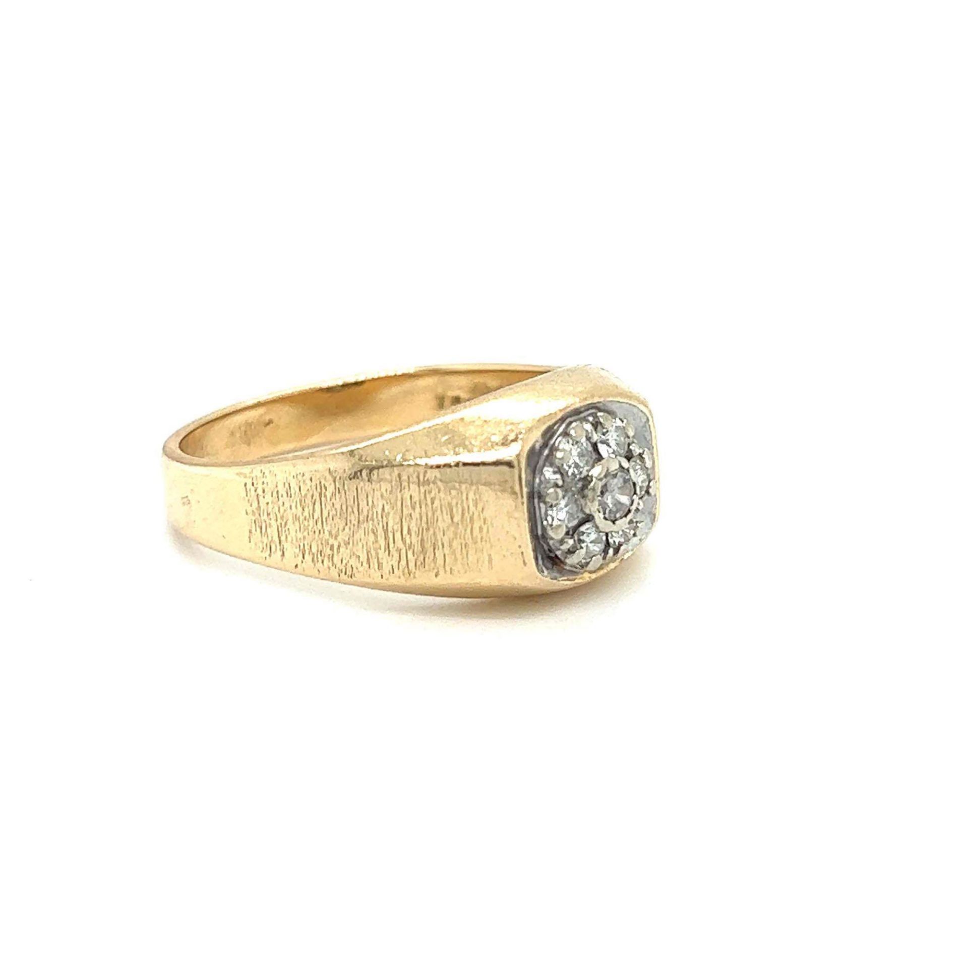 ESTATE MANS DIAMOND RING 14K GOLD - Image 2 of 3