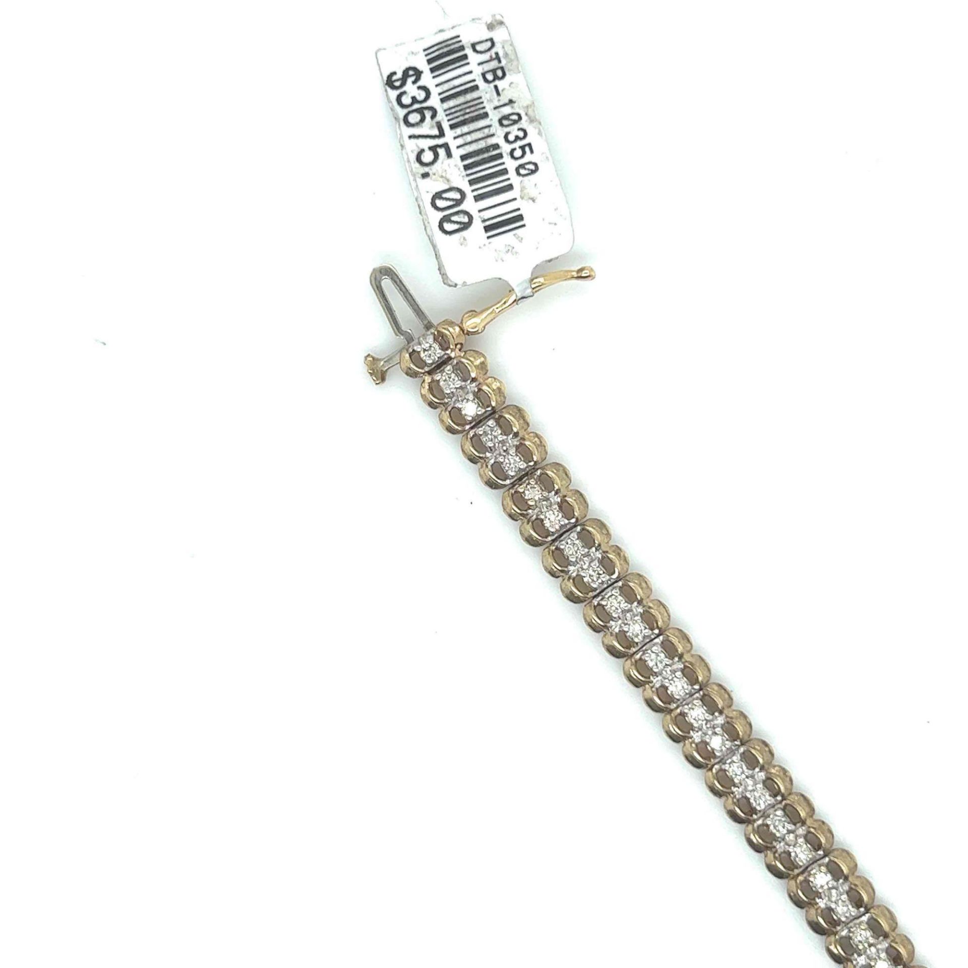 ESTATE 14K YELLOW GOLD DIAMOND BRACELET - Image 5 of 6