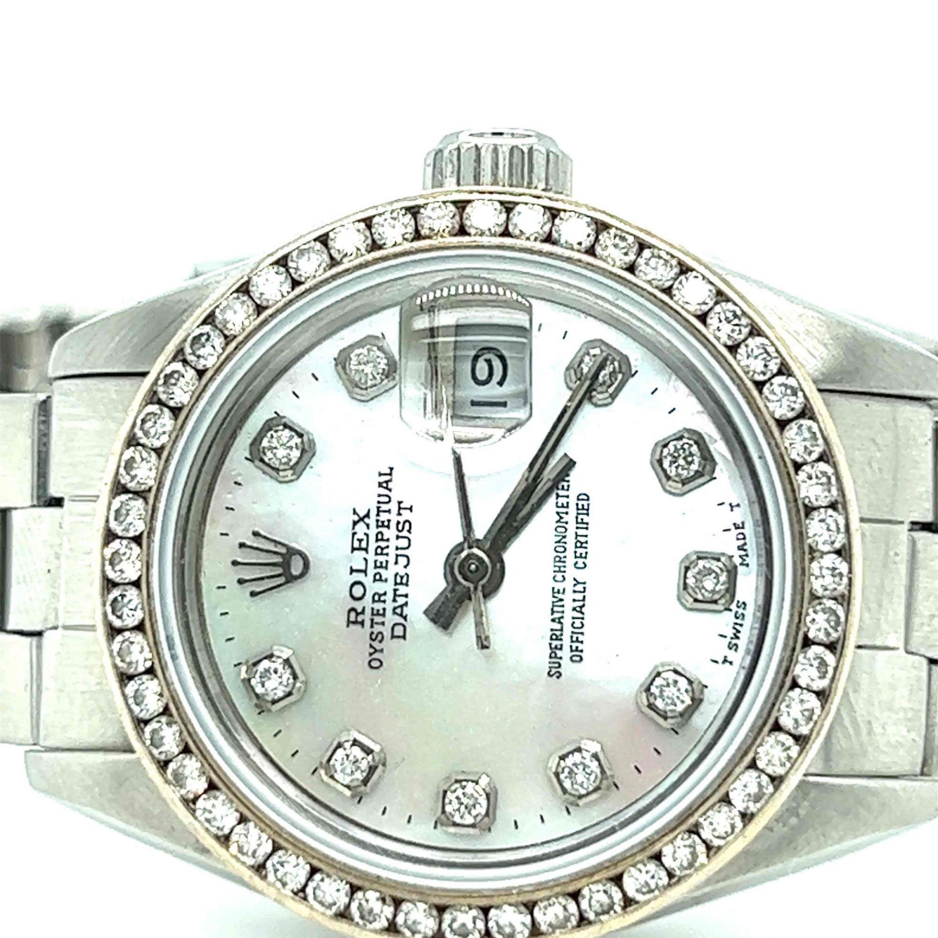 PREOWNED ROLEX LADY DATEJUST STAINLESS STEEL DIAMONDS. - Image 5 of 5
