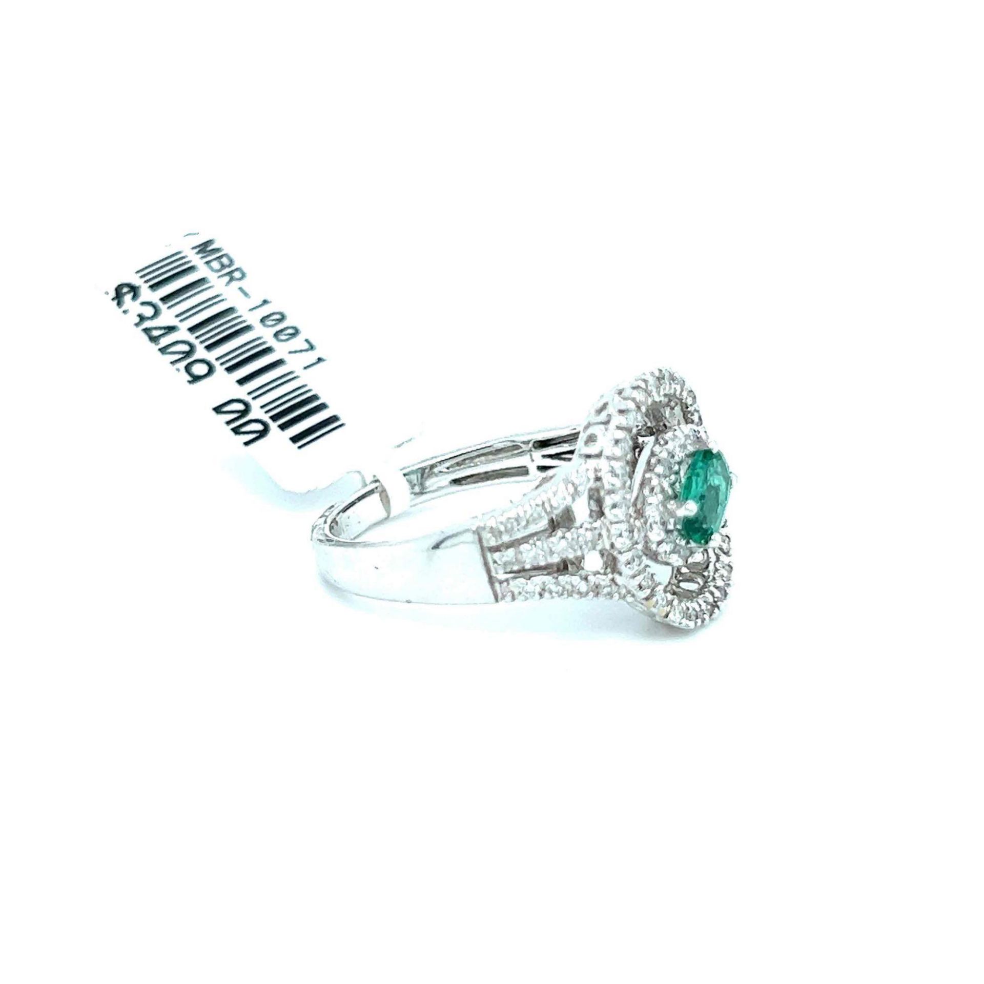 .39CT EMERALD AND .33CT DIAMOND RING 18K WHITE GOLD - Image 2 of 2
