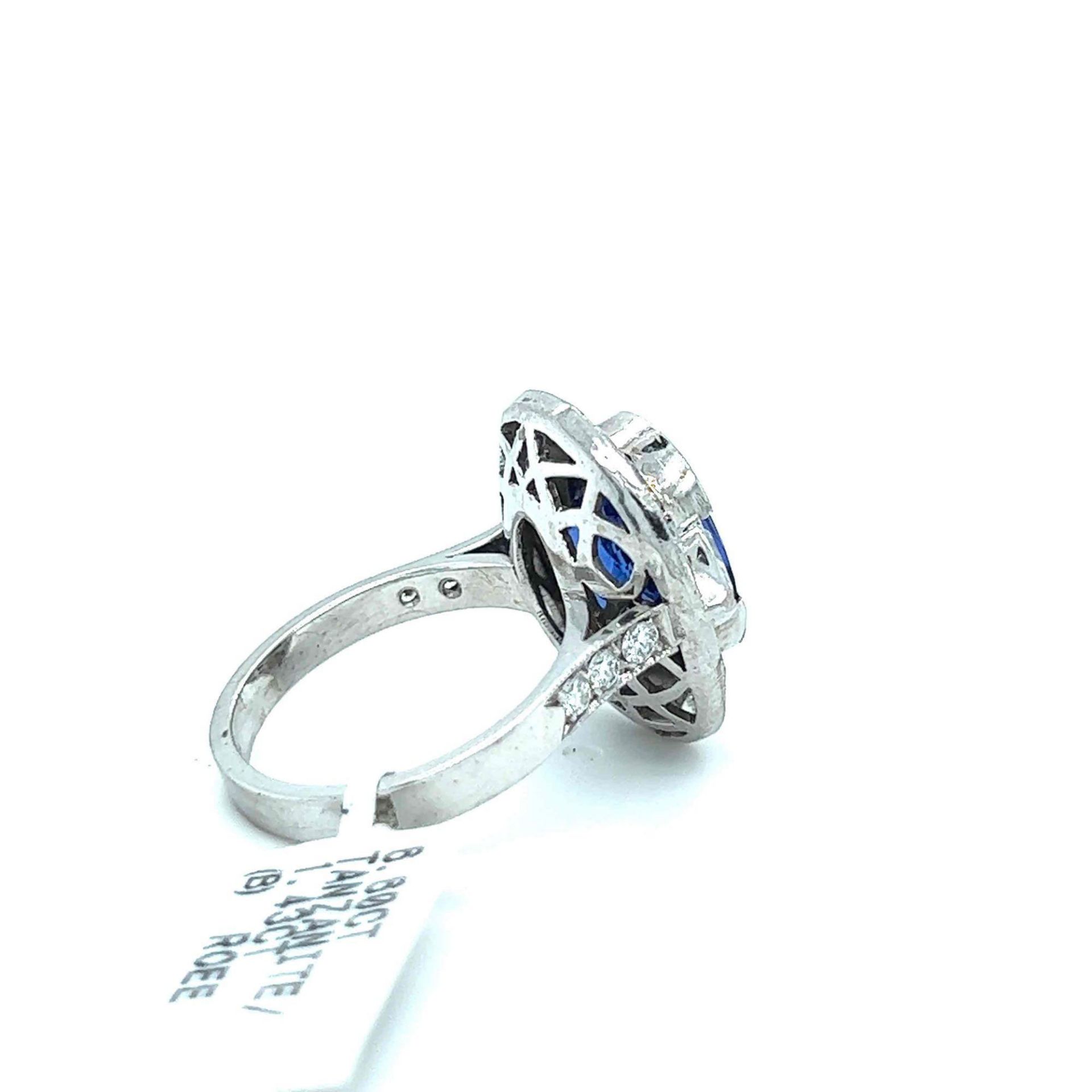 6.60CT TANZANITE AND 1.43CT DIAMOND RING 18K WHITE GOLD - Image 3 of 4