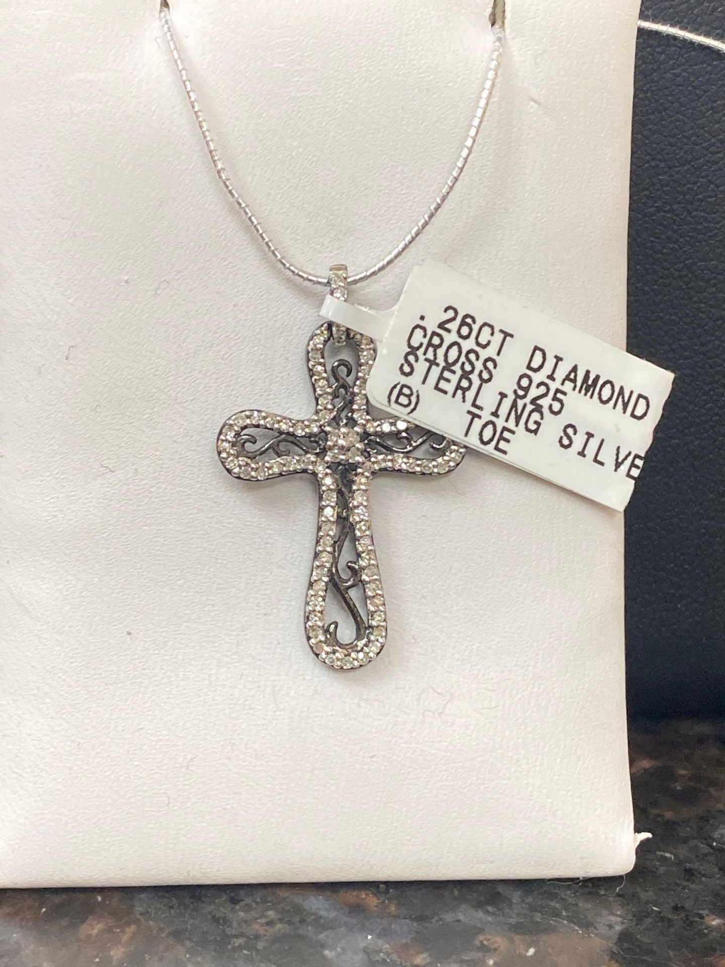 .26CT DIAMOND CROSS STERLING SILVER