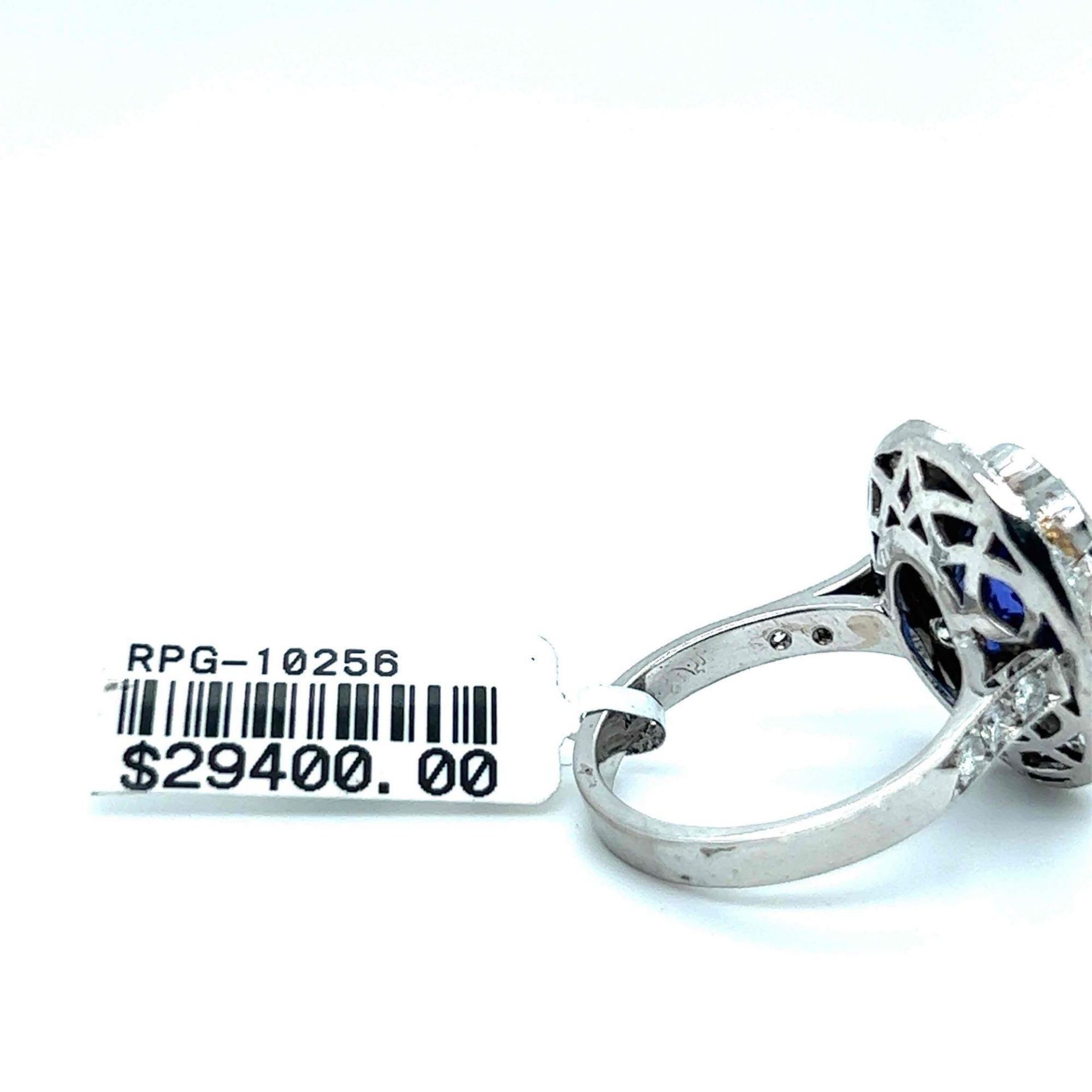 6.60CT TANZANITE AND 1.43CT DIAMOND RING 18K WHITE GOLD - Image 4 of 4