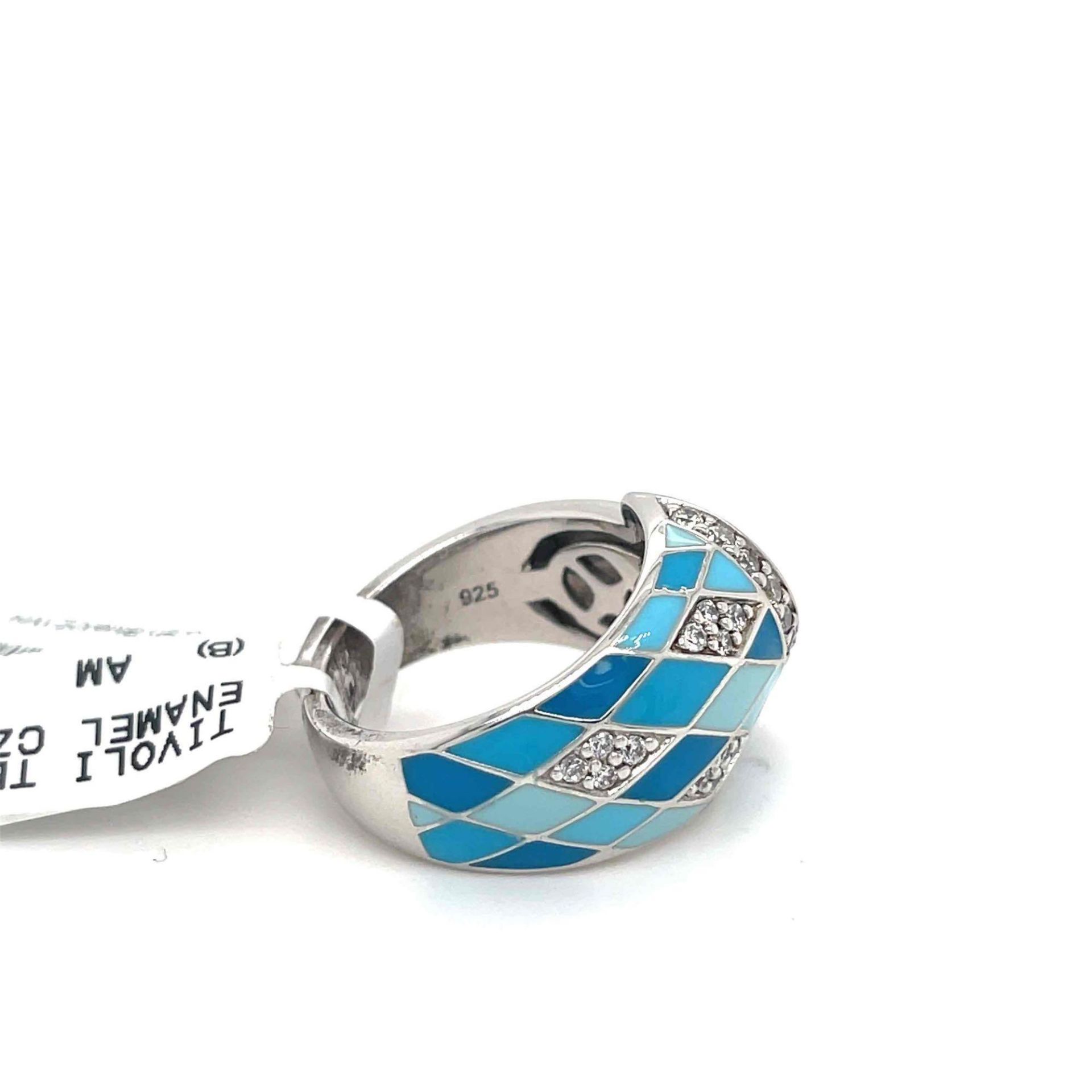 BELLE ETOILE STERLING SILVER ENAMEL TIVOLI RING - Image 2 of 3