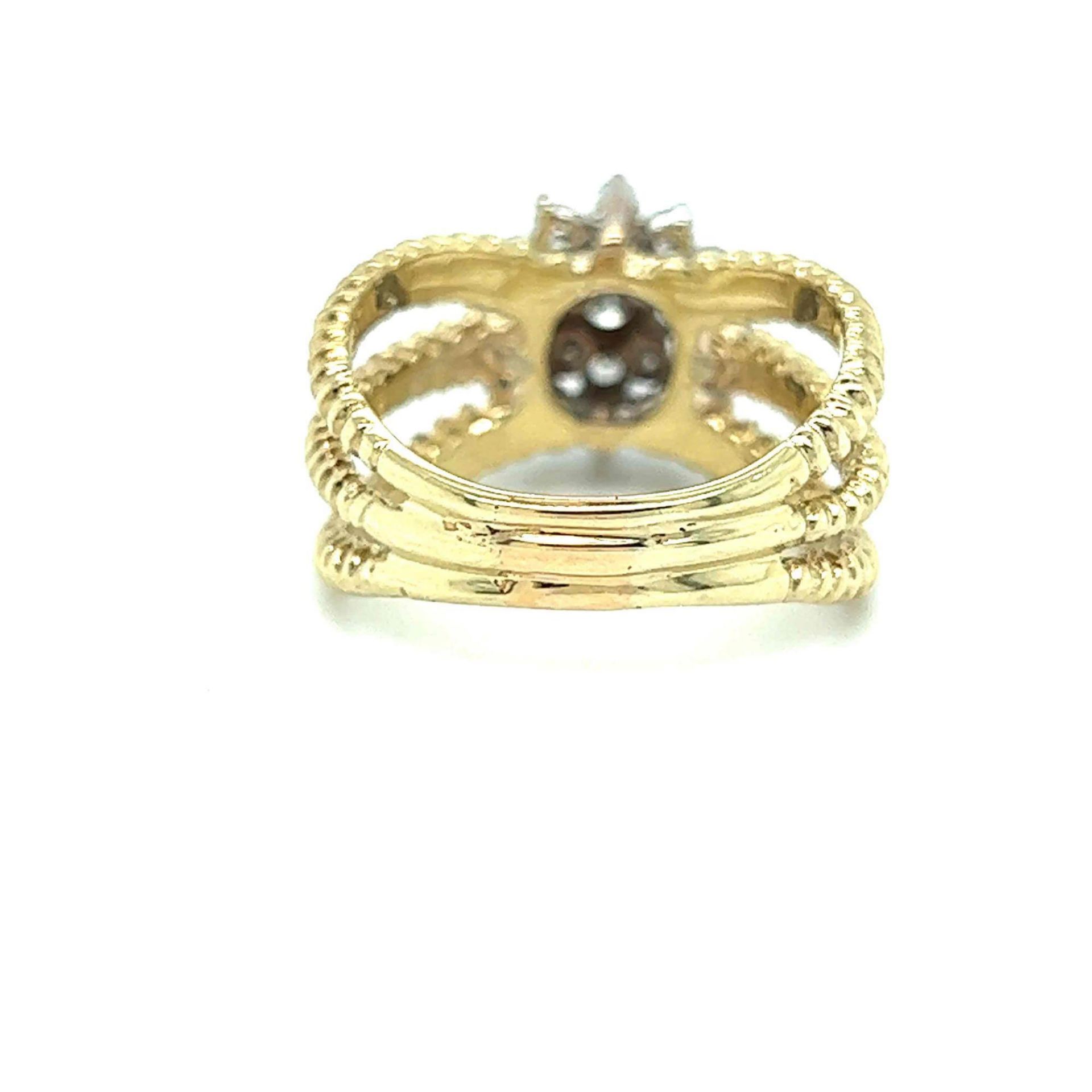 ESTATE LADIES DIAMOND RING 14K YELLOW GOLD - Image 3 of 3