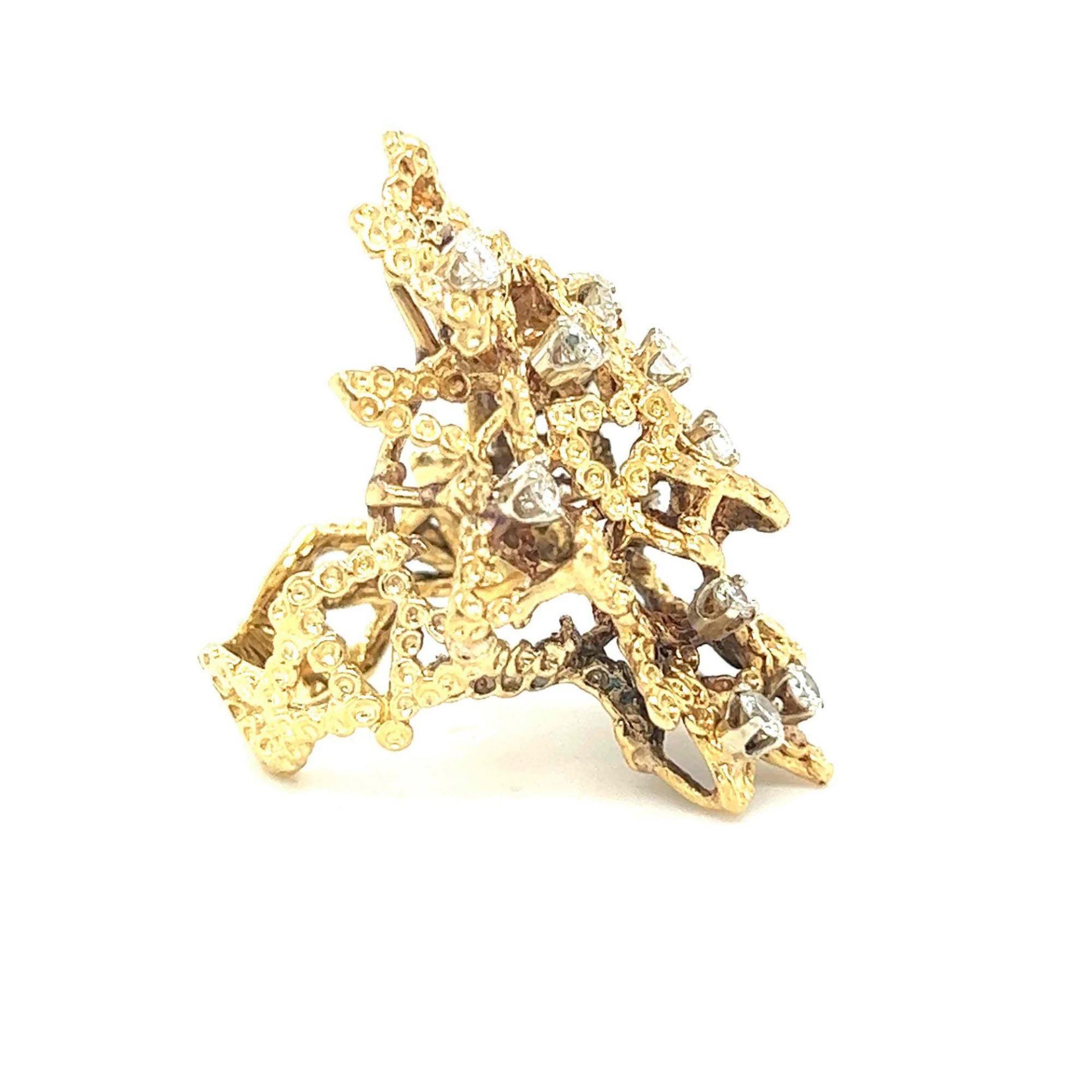 ESTATE 18K GOLD AND .36CT DIAMOND FASHION RING - Image 2 of 2