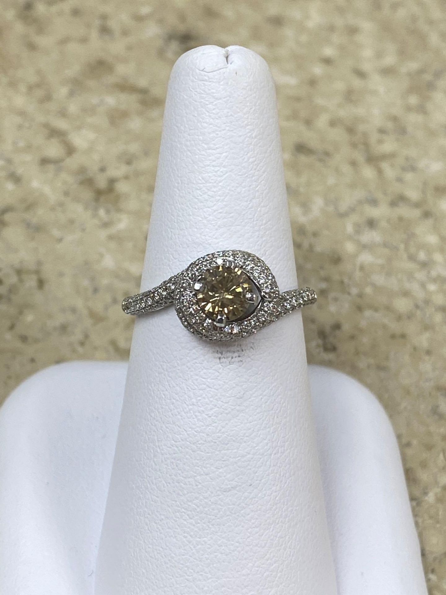 .53CT BROWN DIAMOND .64CT WHITE DIAMOND SETTING 14K WHITE GOLD RING