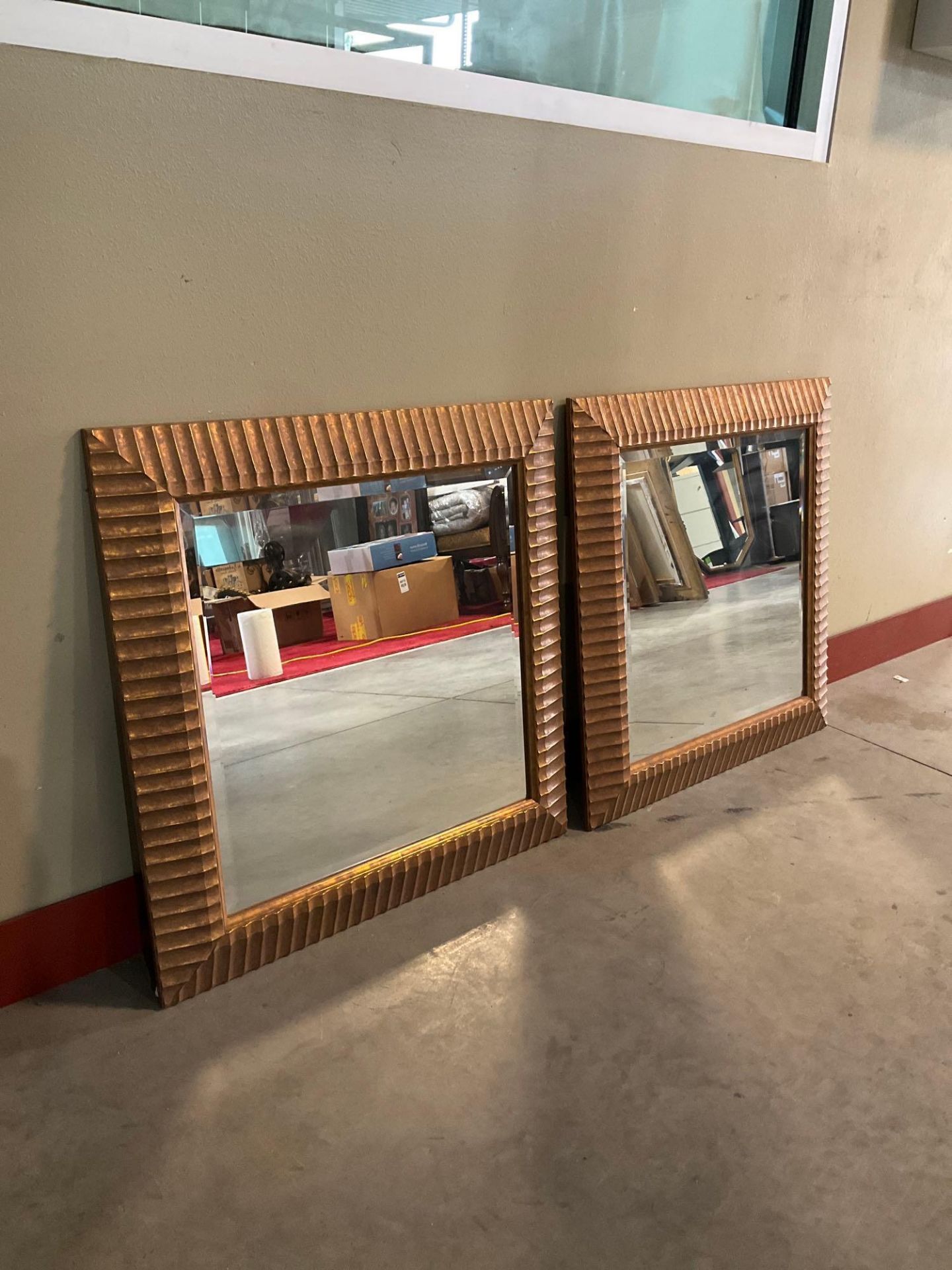 ( 2 ) HANGING MIRROR, BOTH APPROX 28” x 28” - Image 3 of 4