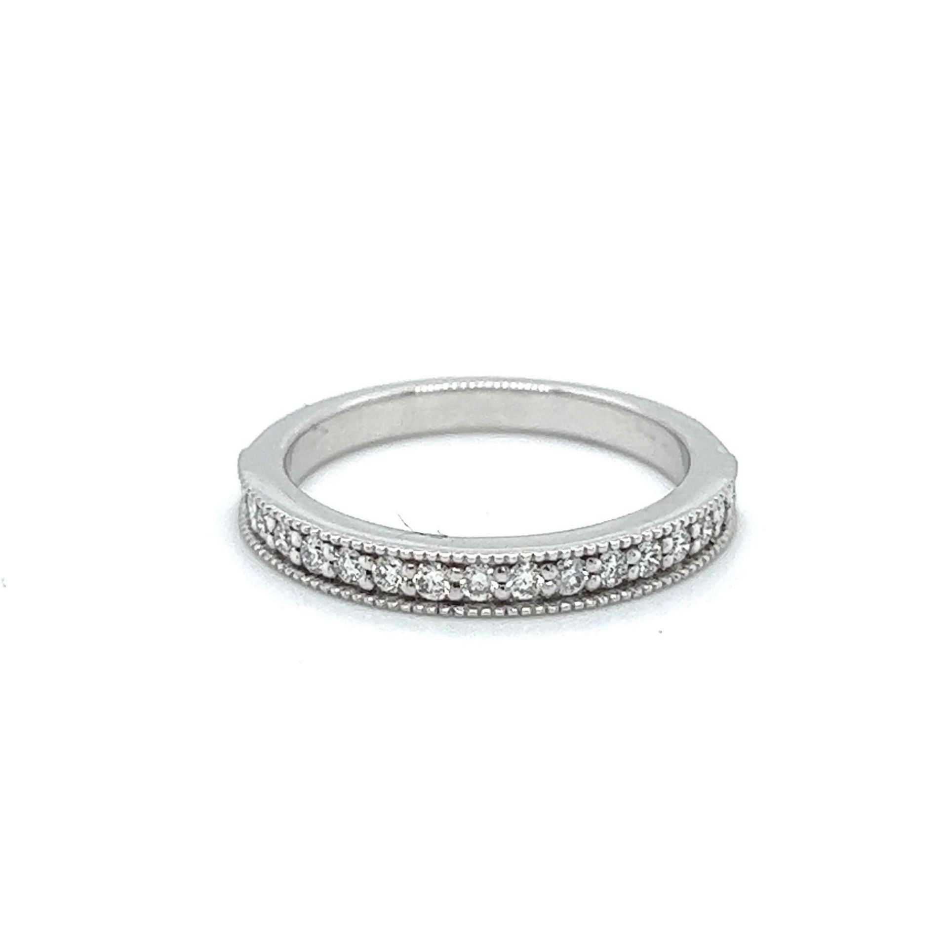 LIKE NEW ESTATE DIAMOND RING 14K WHITE GOLD - Image 2 of 2