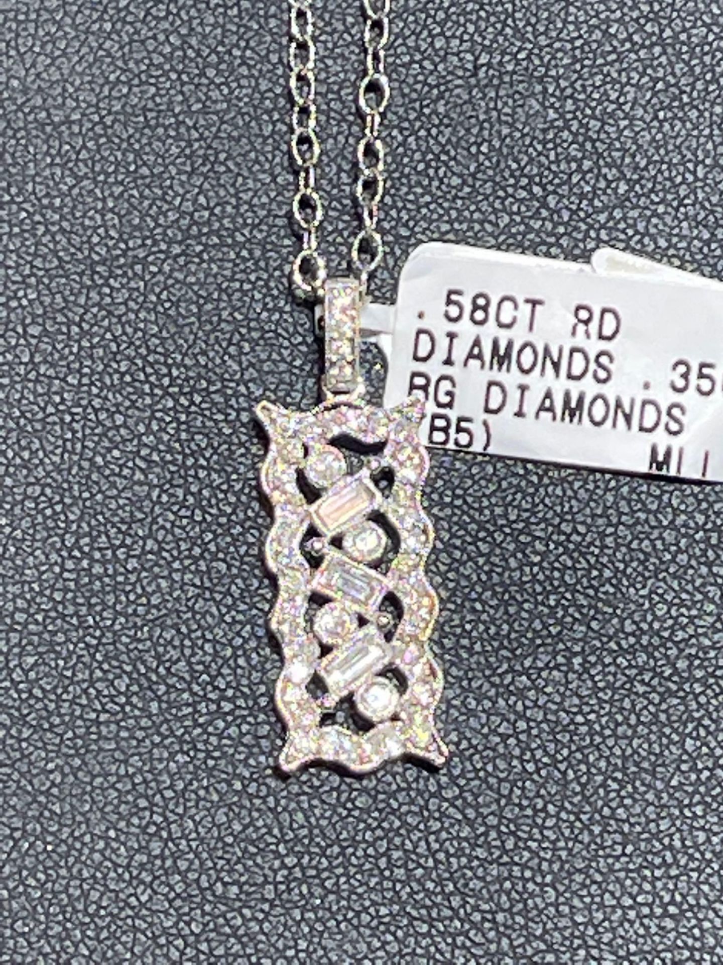 18KT WHITE GOLD DIAMOND NECKLACE .58CT DIAMONDS - Image 2 of 3