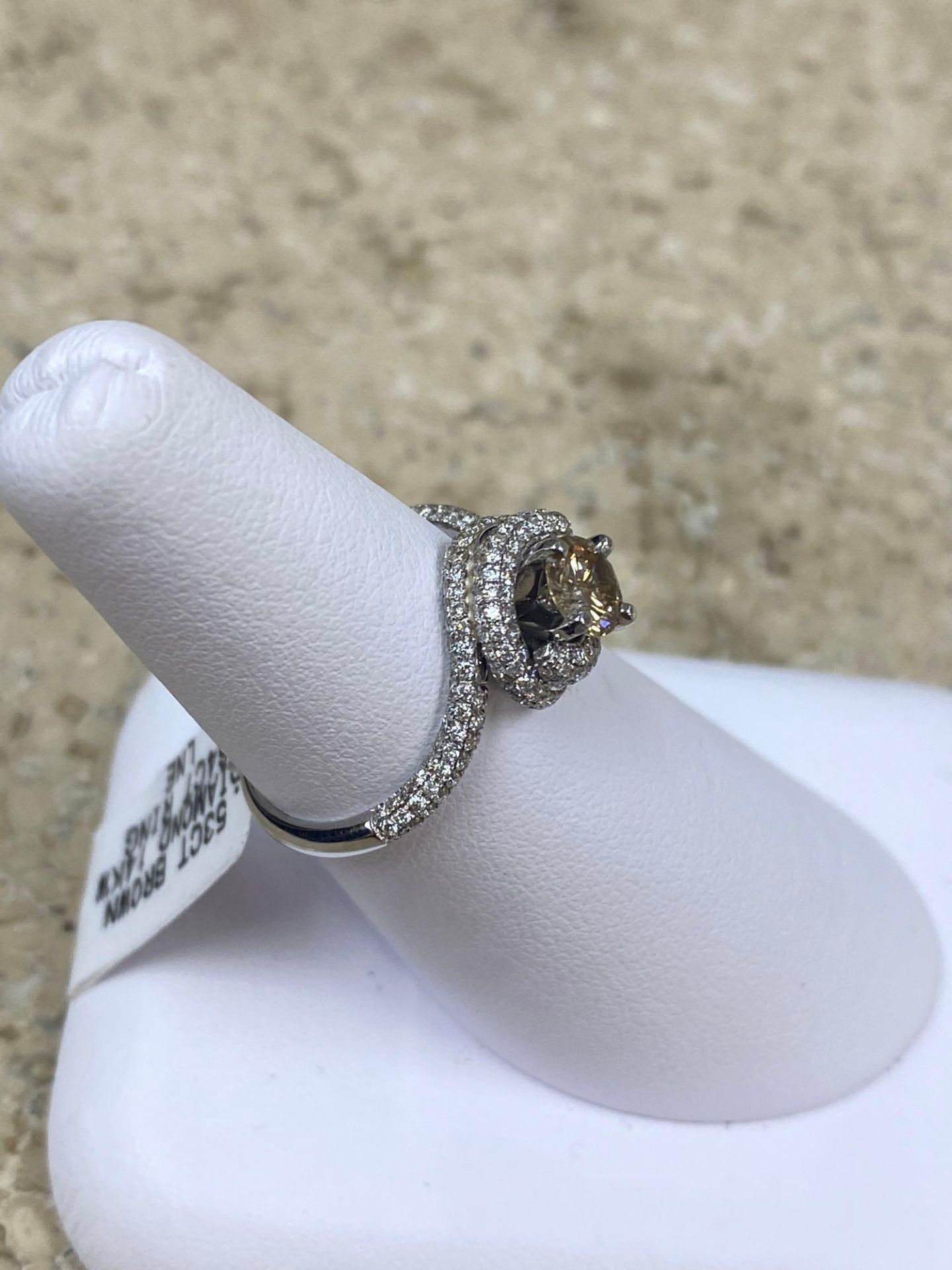 .53CT BROWN DIAMOND .64CT WHITE DIAMOND SETTING 14K WHITE GOLD RING - Image 2 of 4