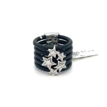 BELLE ETOILE STERLING SILVER RUBBER RING COSMOS RING