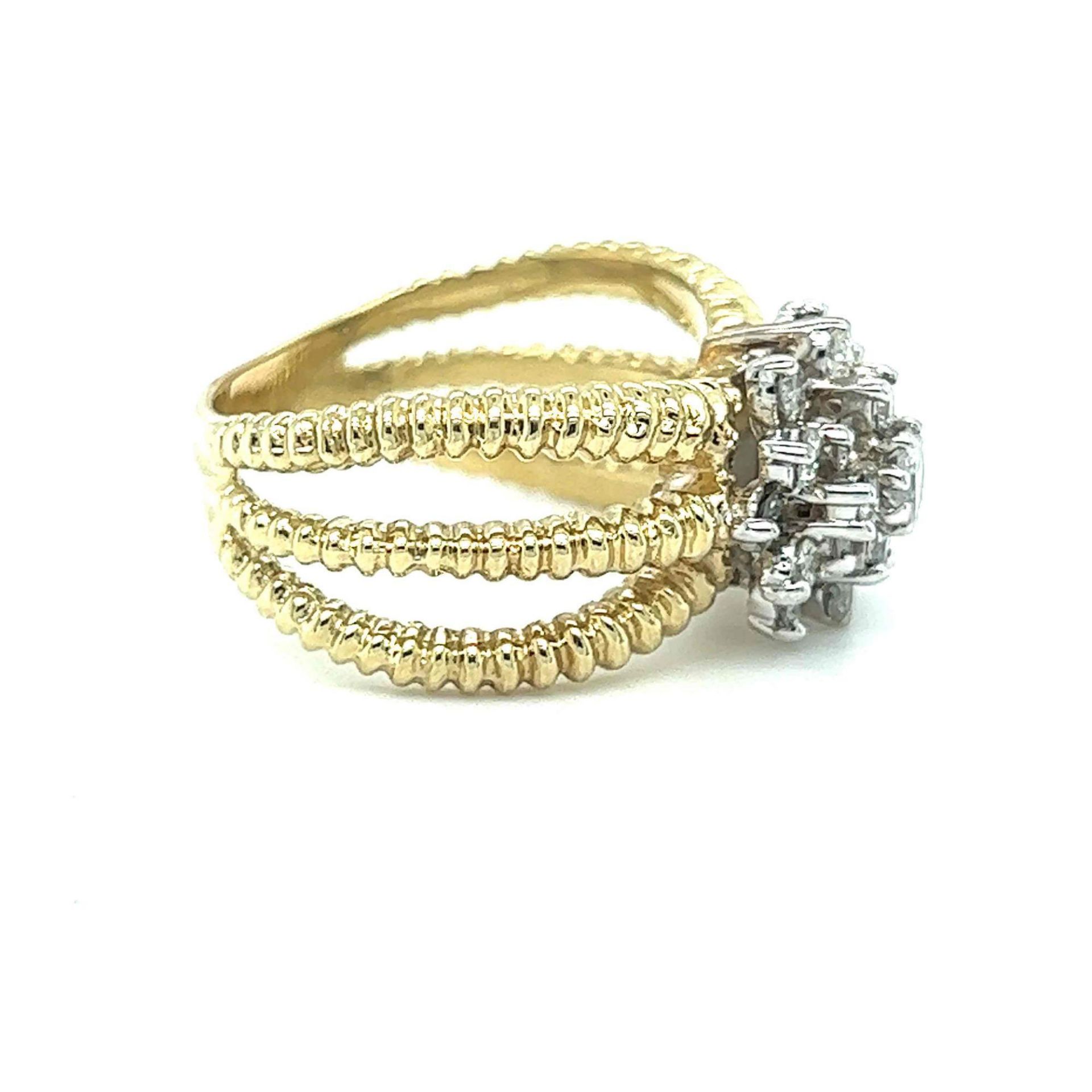 ESTATE LADIES DIAMOND RING 14K YELLOW GOLD - Image 2 of 3