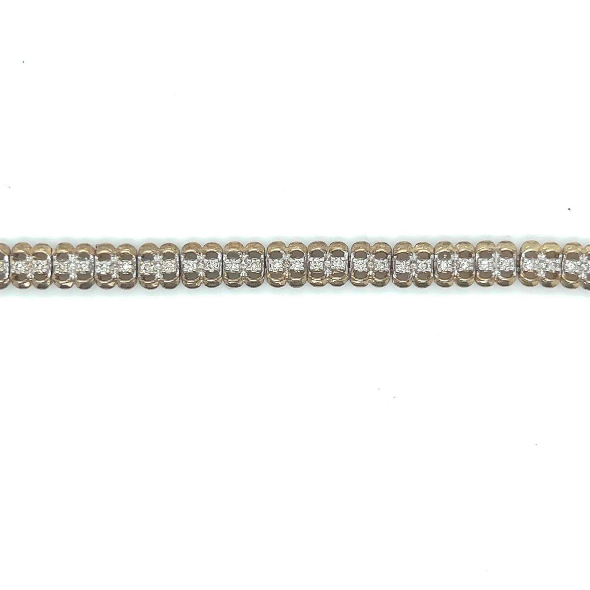 ESTATE 14K YELLOW GOLD DIAMOND BRACELET - Image 3 of 6