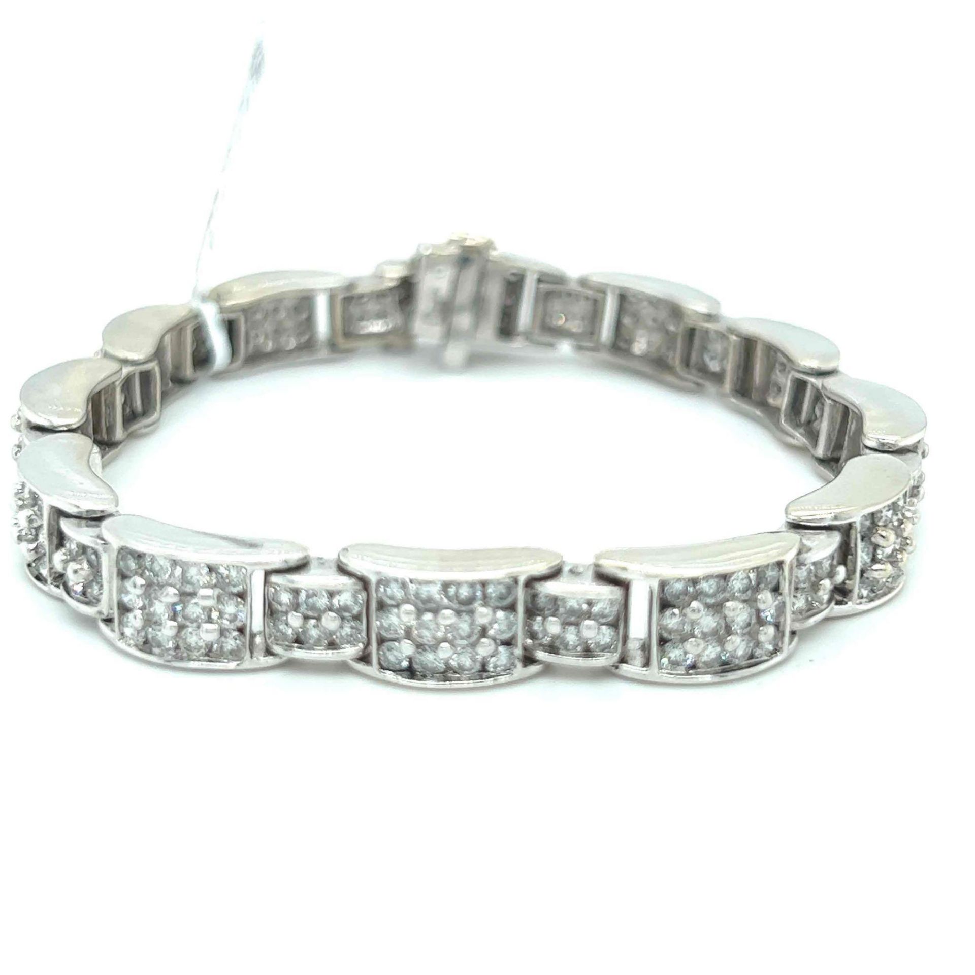 ESTATE 8.50CT DIAMOND BRACELET 14K WHITE GOLD