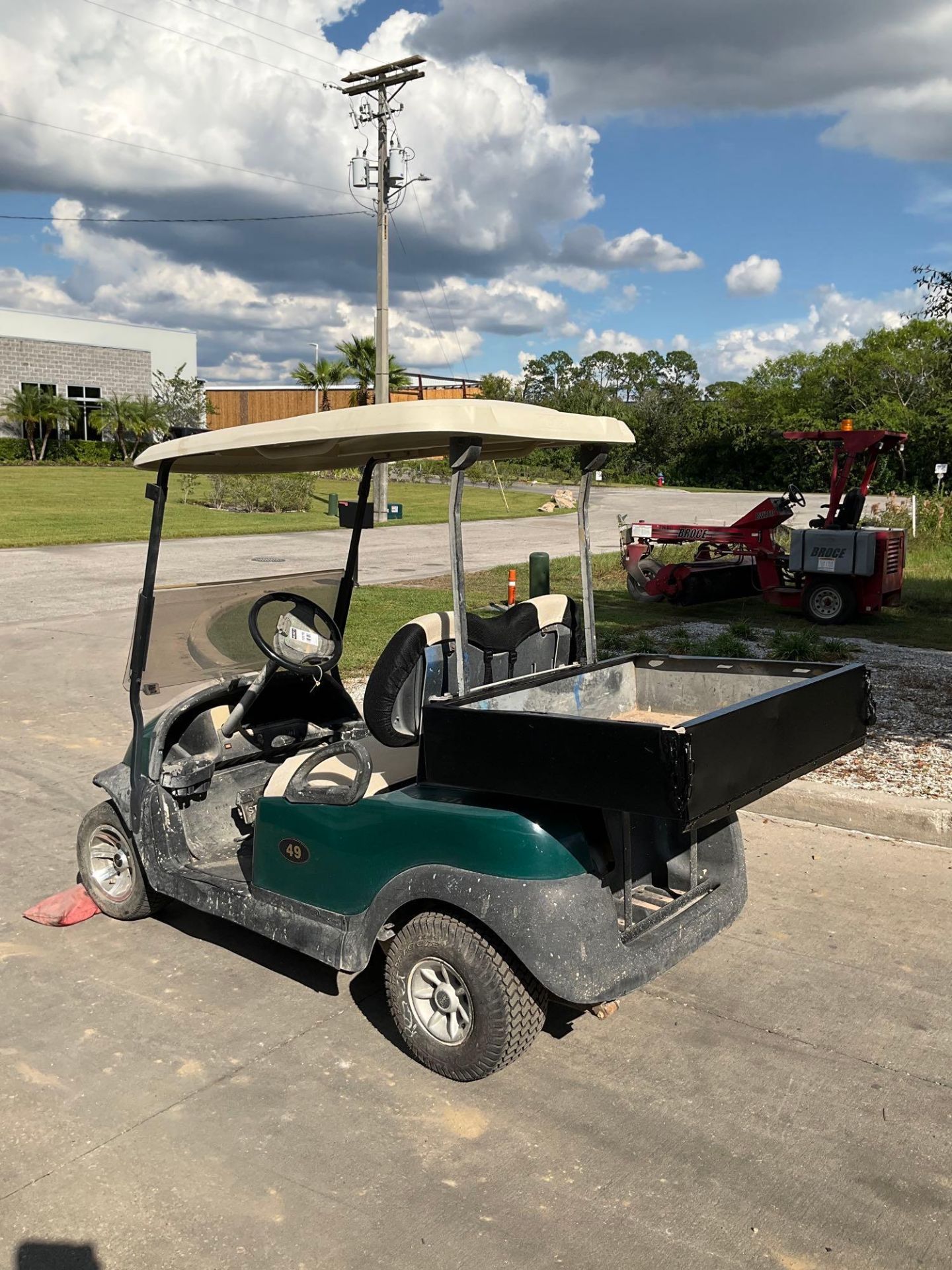 CLUB CAR GOLF CART, ELECTRIC, 48 VOLTS, UTILITY BED ATTACHED APPROX 42” W x 30” L , BRAND NEW BATTER - Image 3 of 11