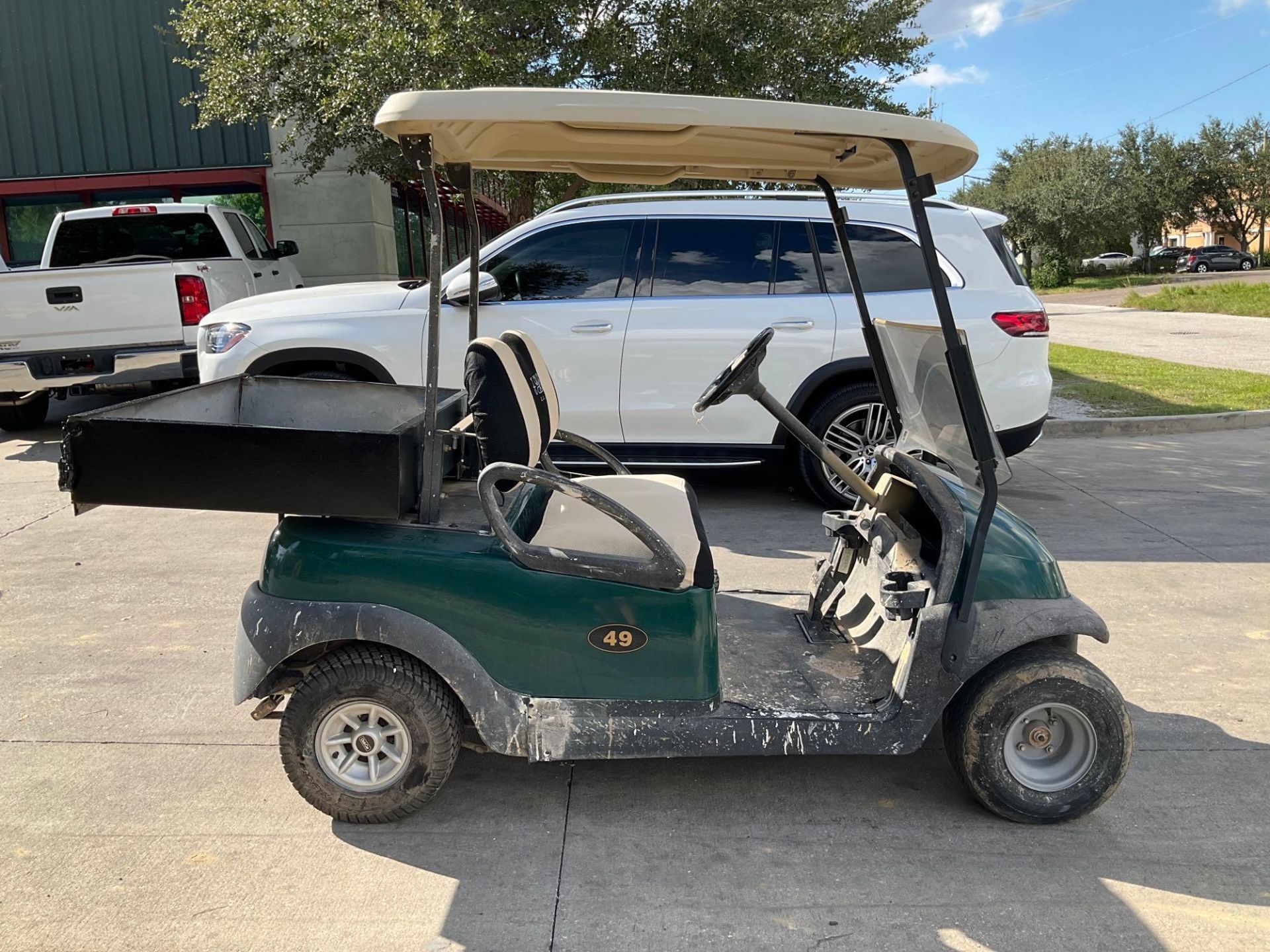 CLUB CAR GOLF CART, ELECTRIC, 48 VOLTS, UTILITY BED ATTACHED APPROX 42” W x 30” L , BRAND NEW BATTER - Image 6 of 11