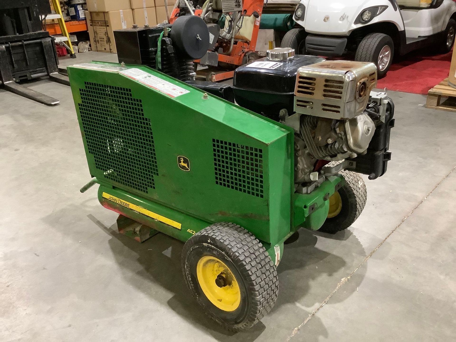 JOHN DEERE GENERATOR COMPRESSERATOR MODEL AG2-PH13-08J1, GAS POWERED, HONDA GX270 MOTOR