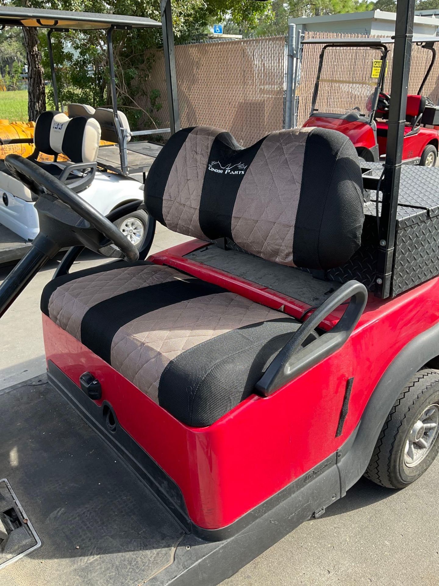 ***2014 CLUB CAR GOLF CART WITH SOLAR PANEL ROOF ATTACHED, ELECTRIC, UTILITY STORAGE BOX ATTACHED - Image 11 of 17