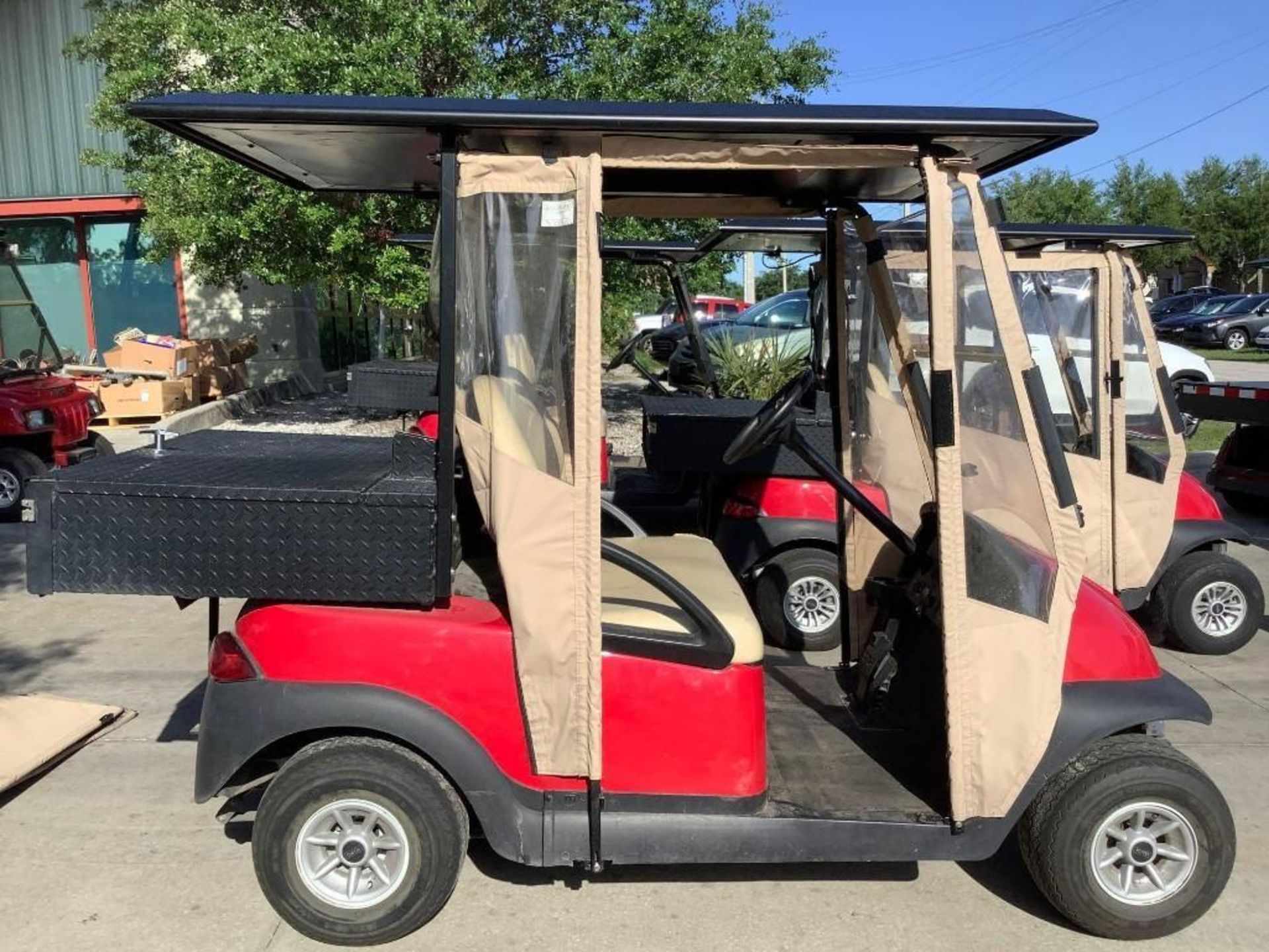 ***2014 CLUB CAR GOLF CART WITH SOLAR PANEL ROOF ATTACHED, ELECTRIC, UTILITY STORAGE BOX ATTACHED - Image 17 of 17