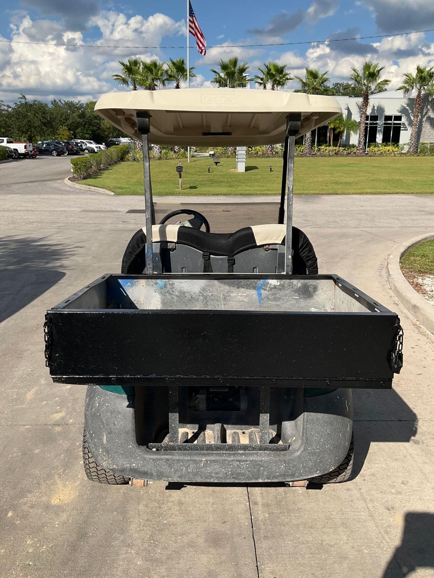 CLUB CAR GOLF CART, ELECTRIC, 48 VOLTS, UTILITY BED ATTACHED APPROX 42” W x 30” L , BRAND NEW BATTER - Image 4 of 11