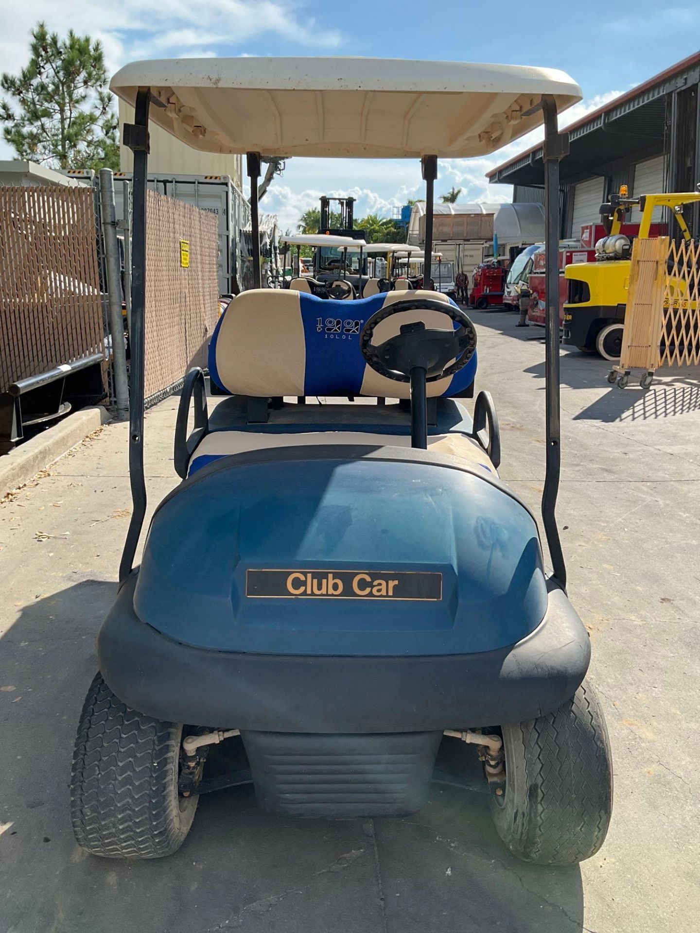 CLUB CAR GOLF CART, ELECTRIC, 48 VOLTS, UTILITY BED ATTACHED APPROX 42” W x 32” L , BRAND NEW BATTER - Image 8 of 11